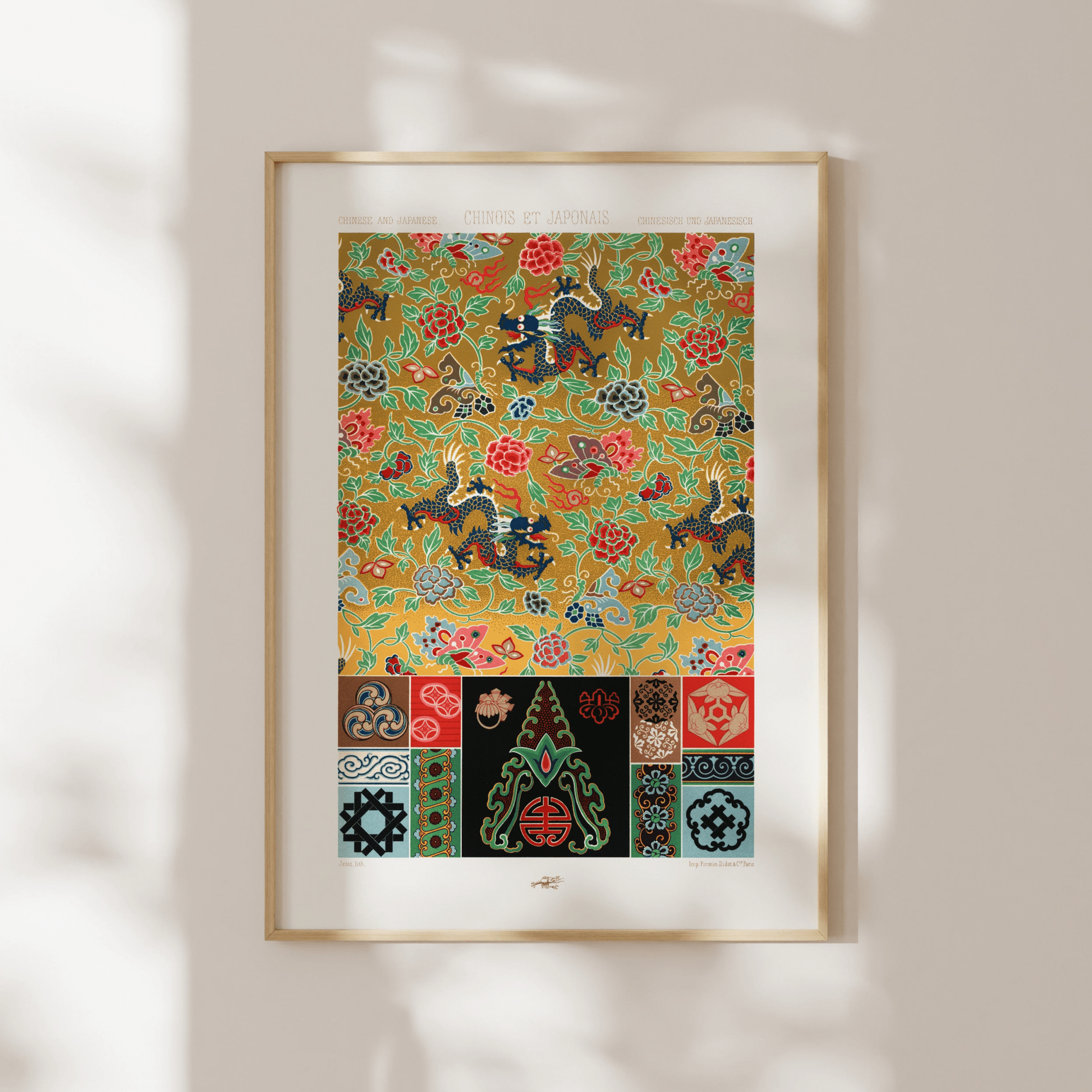 ALBERT RACINET - Chinese & Japanese Pattern from 'L'ornement Polychrome' - Pathos Studio - Art Prints