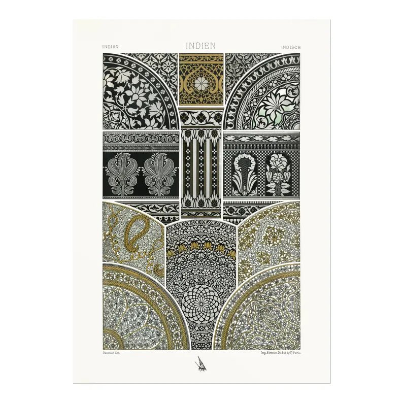 ALBERT RACINET - Indian Pattern Lithograph from 'L'ornement Polychrome' - Pathos Studio - Art Prints