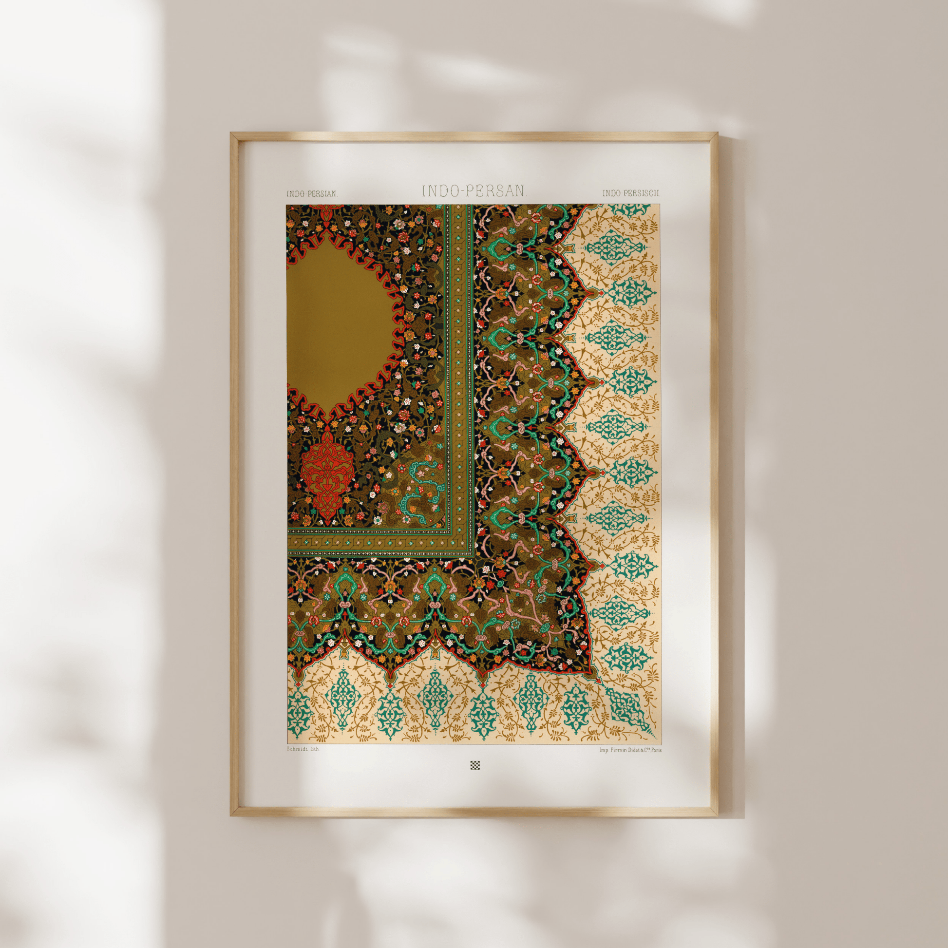 ALBERT RACINET - Indo Persian Pattern from 'L'ornement Polychrome' - Pathos Studio - Art Prints