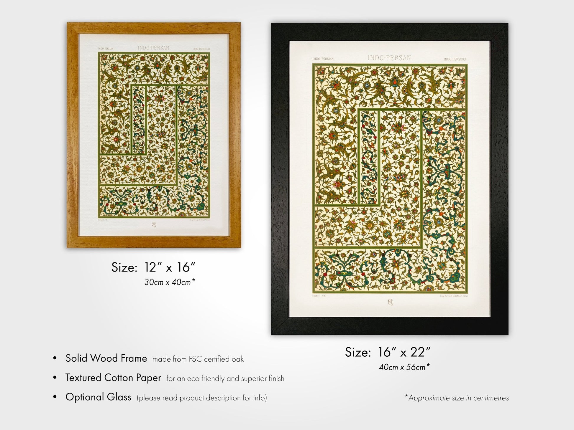 ALBERT RACINET - Indo Persian Pattern from 'L'ornement Polychrome' - Pathos Studio - Art Prints