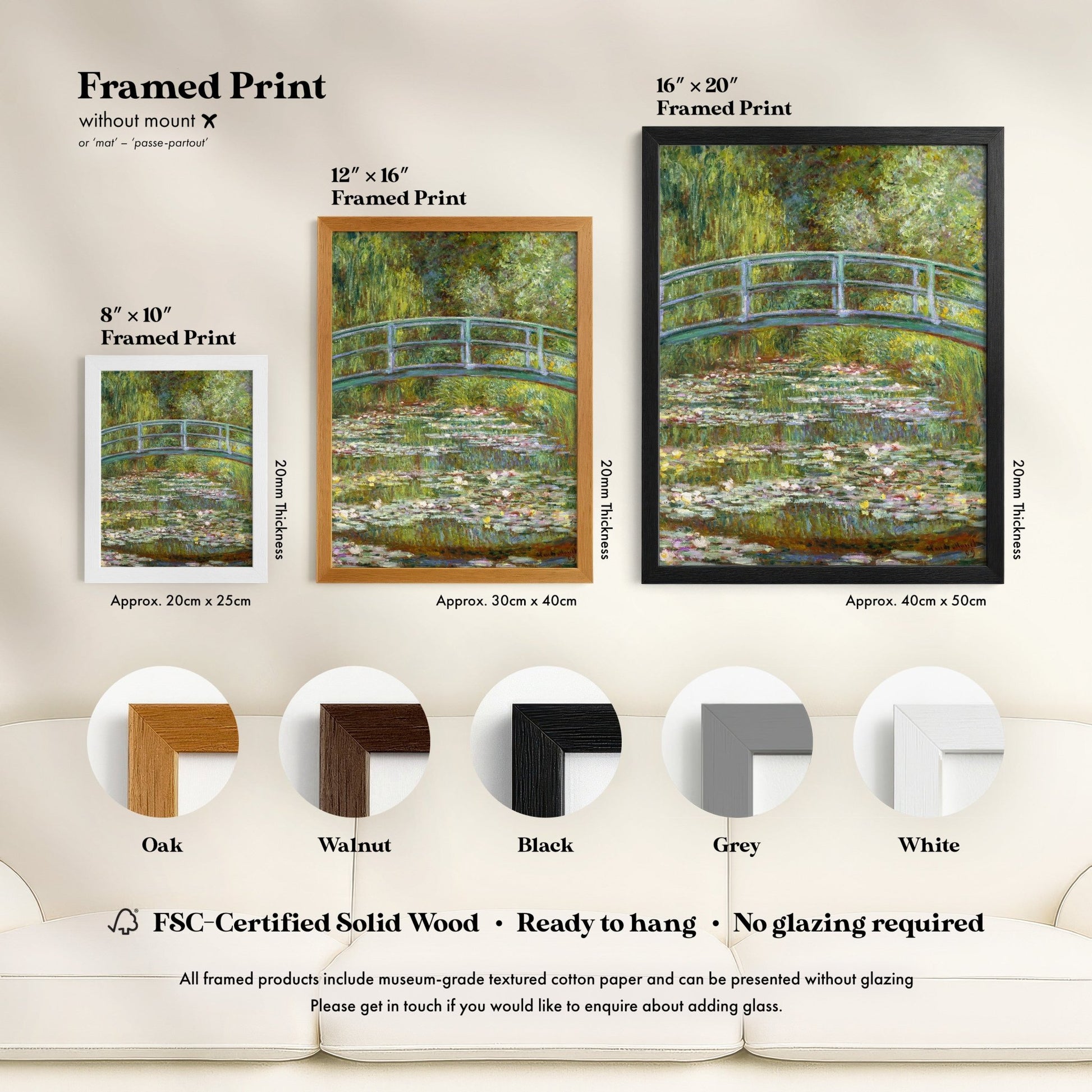 Claude Monet - Bridge Over A Pond of Water Lilies | Art Prints | Pathos Studio