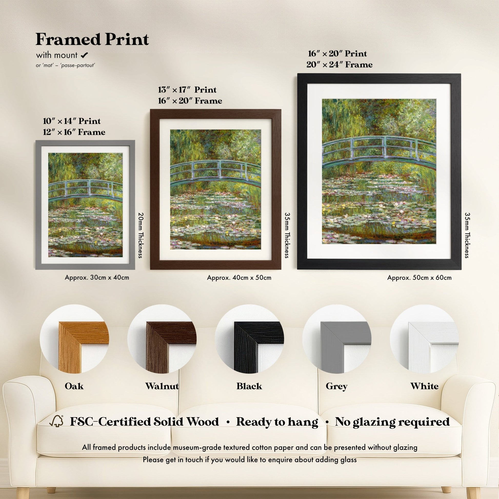 Claude Monet - Bridge Over A Pond of Water Lilies | Art Prints | Pathos Studio