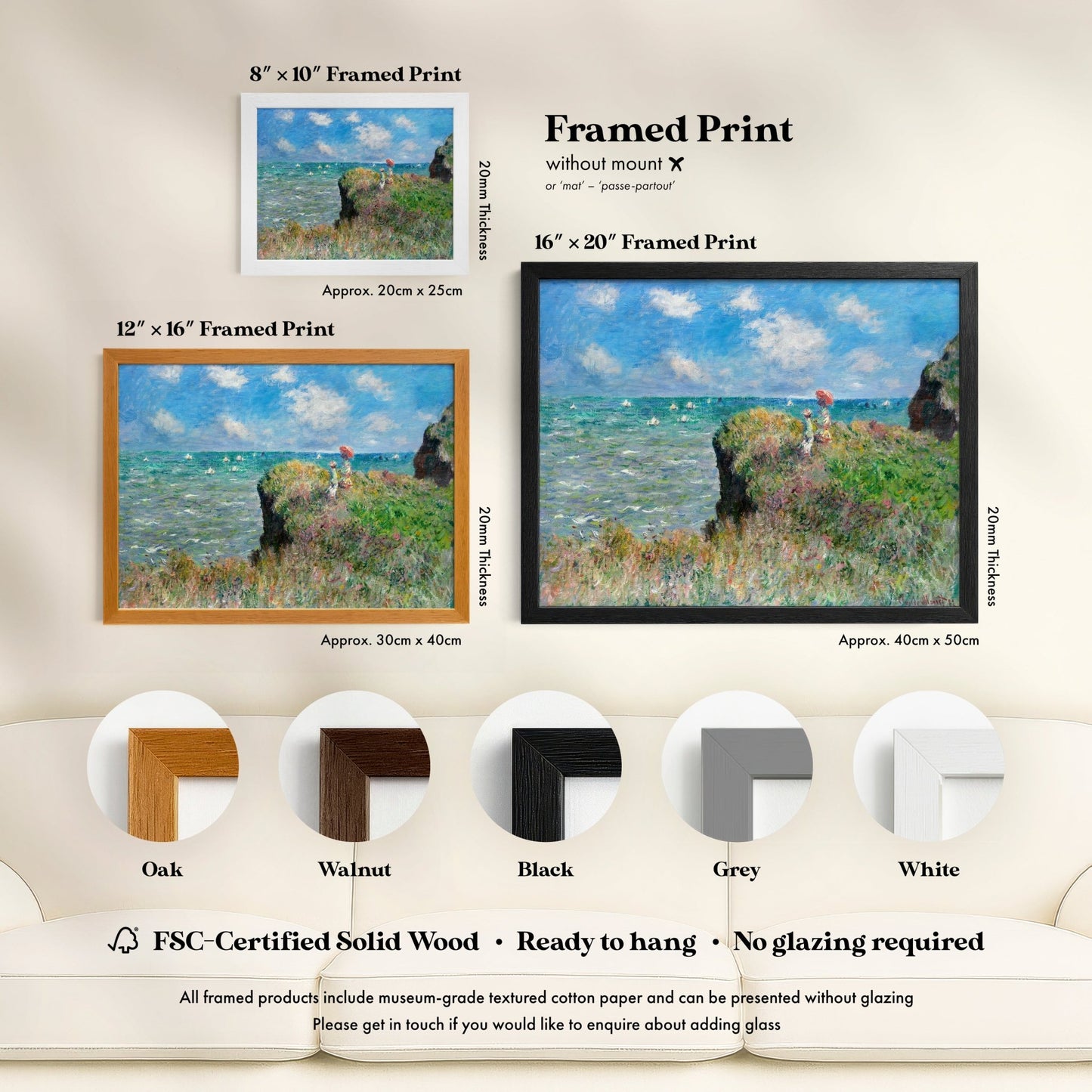 Claude Monet - Cliff Walk at Pourville | Art Prints | Pathos Studio