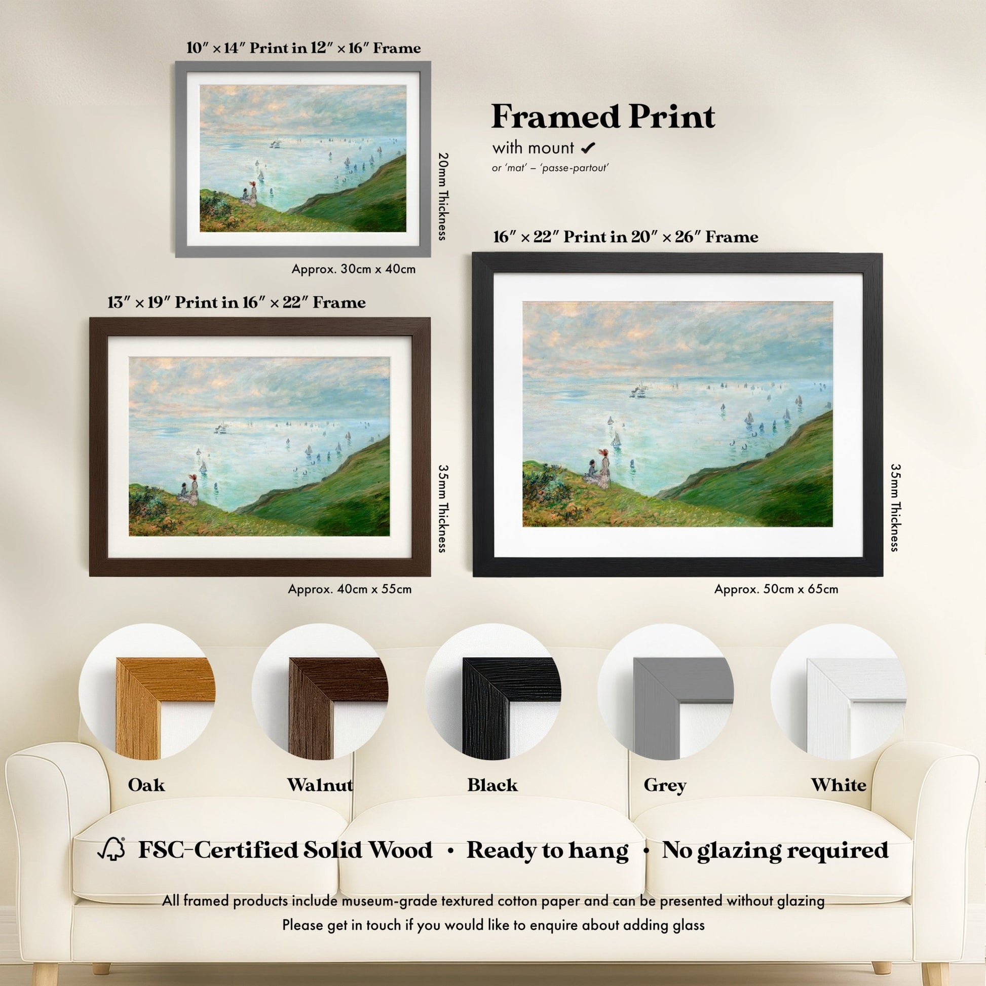 Claude Monet - Cliffs at Pourville | Art Prints | Pathos Studio