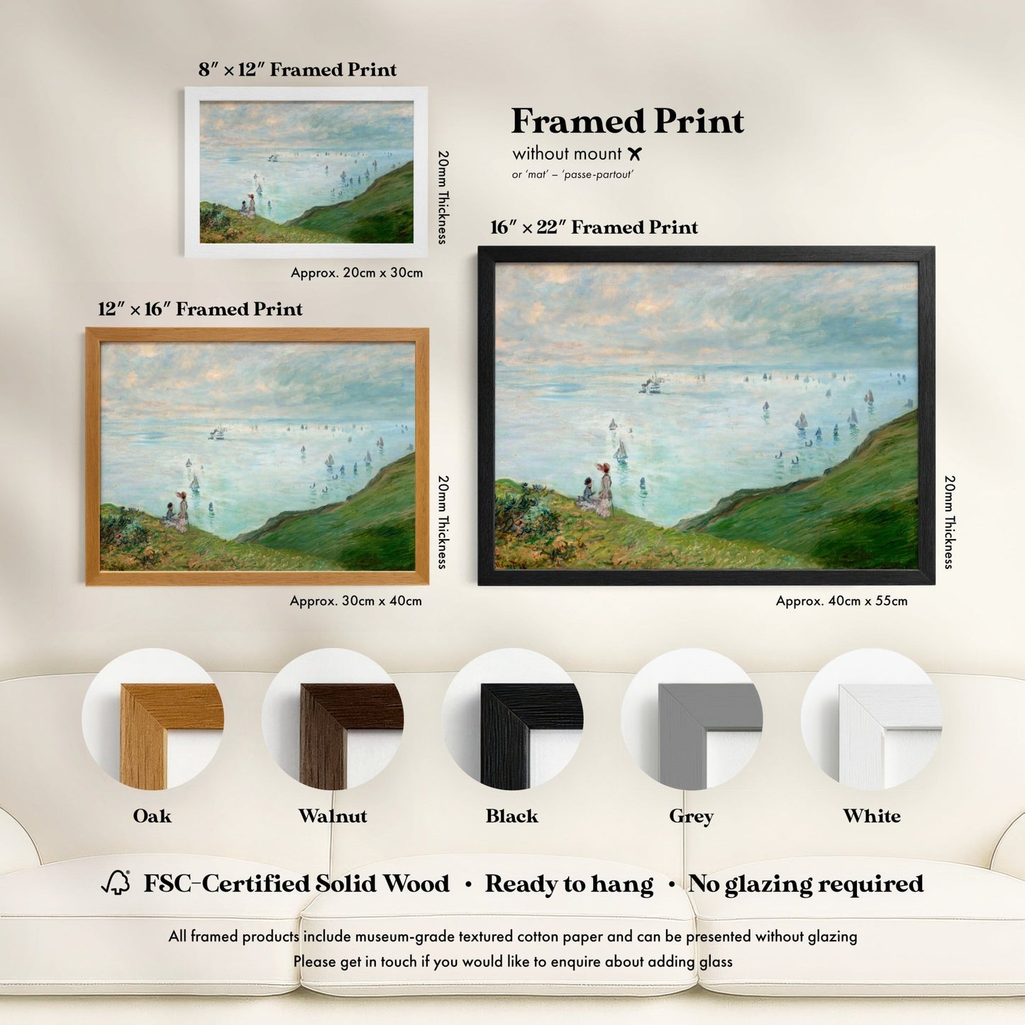 Claude Monet - Cliffs at Pourville | Art Prints | Pathos Studio