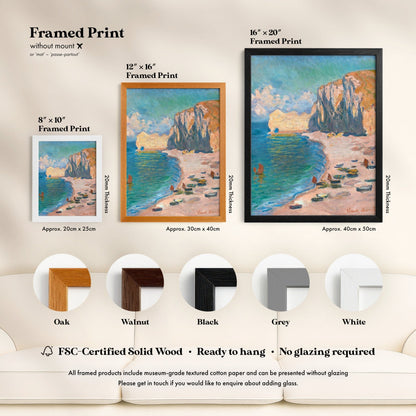 Claude Monet - Étretat: The Beach and the Falaise d'Amont | Art Prints | Pathos Studio