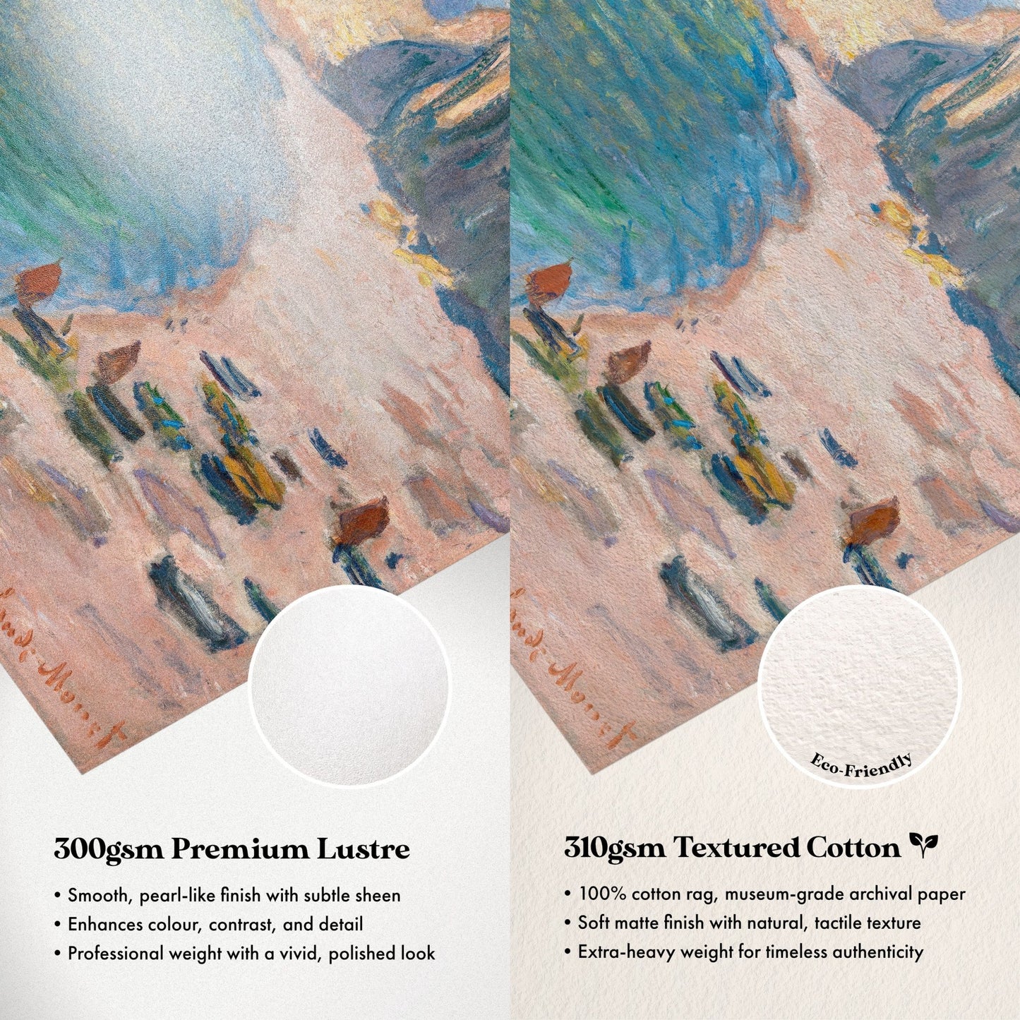 Claude Monet - Étretat: The Beach and the Falaise d'Amont | Art Prints | Pathos Studio