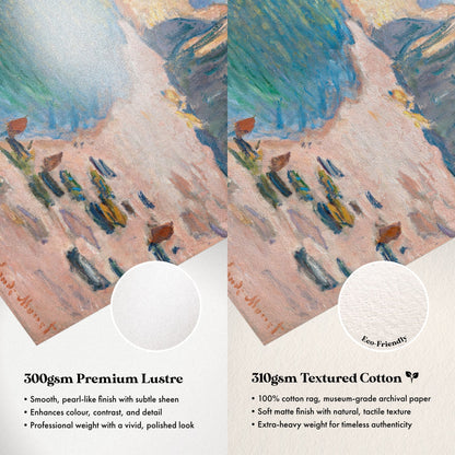 Claude Monet - Étretat: The Beach and the Falaise d'Amont | Art Prints | Pathos Studio