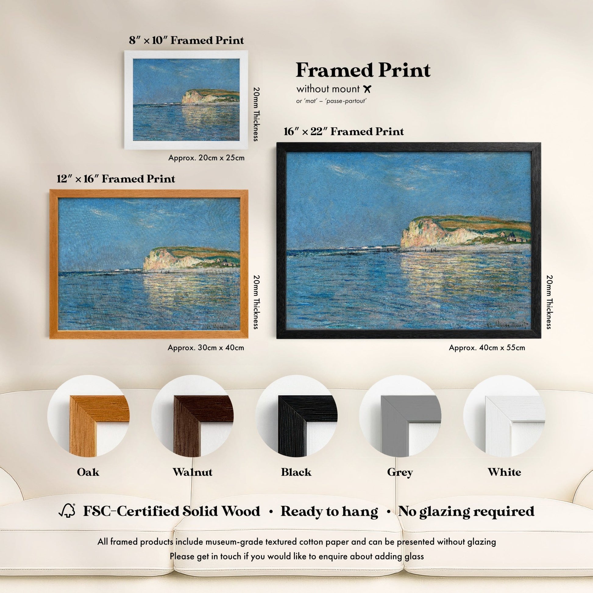 Claude Monet - Low Tide at Pourville, Near Dieppe | Art Prints | Pathos Studio