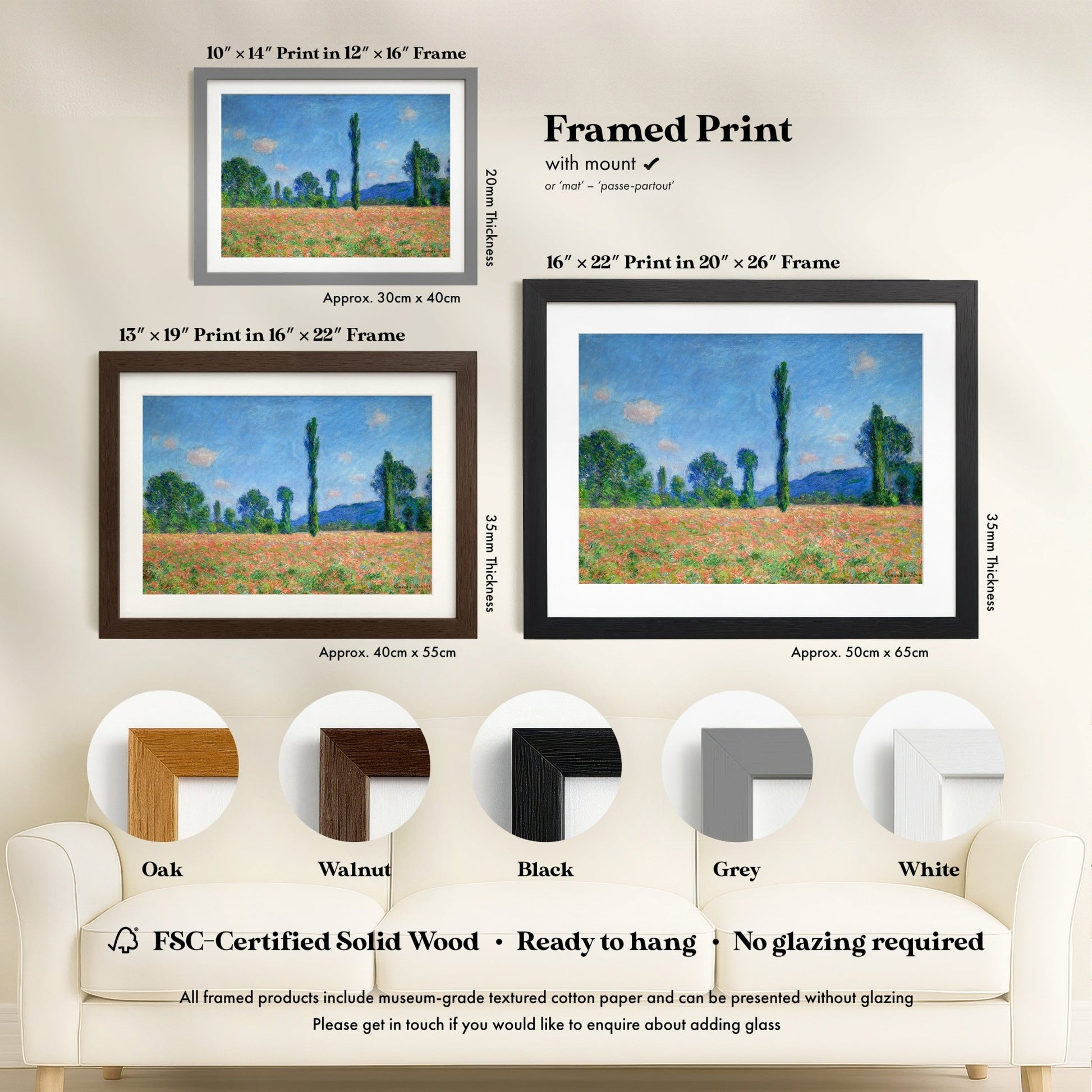 Claude Monet - Poppy Field, Giverny | Art Prints | Pathos Studio