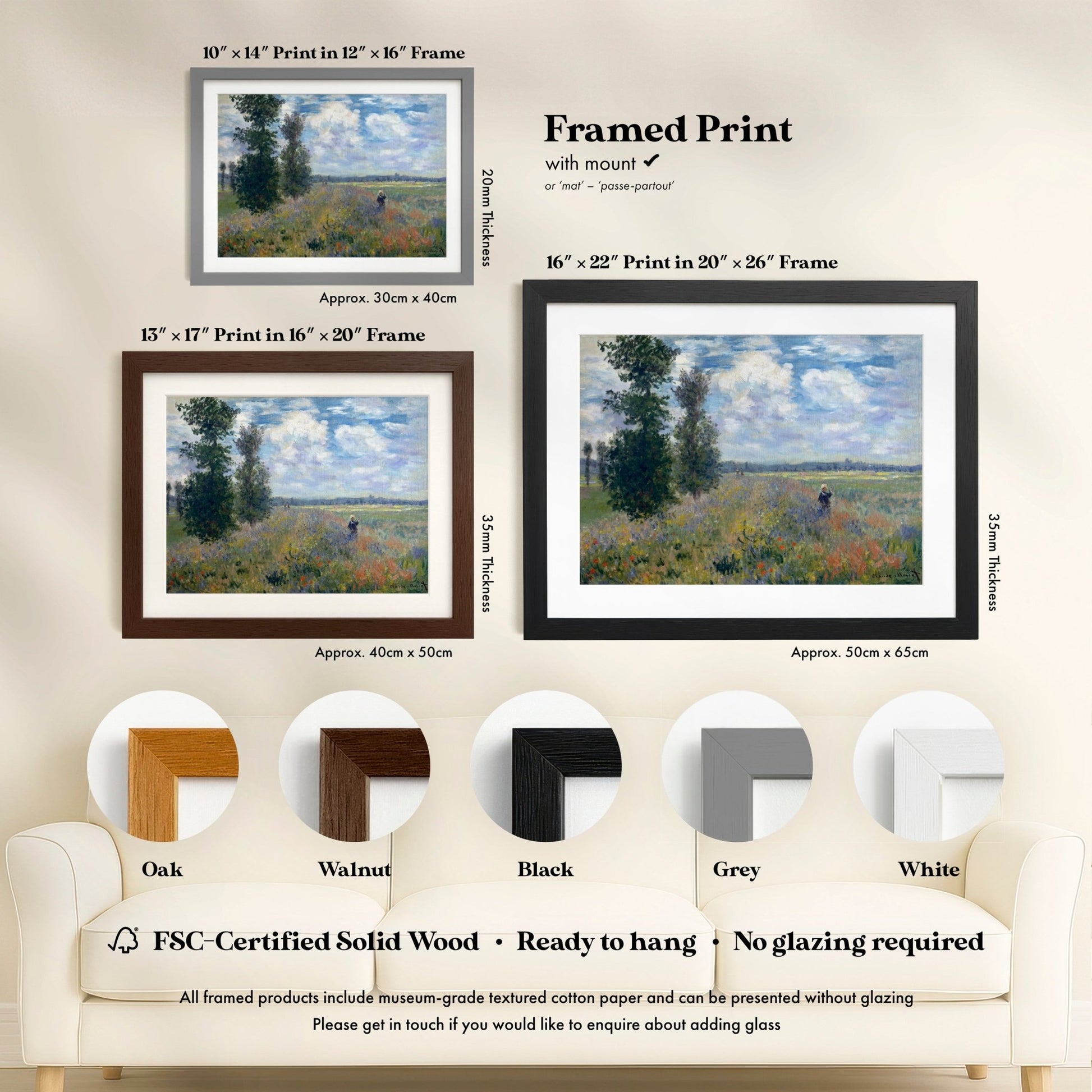 Claude Monet - Poppy Fields near Argenteuil | Art Prints | Pathos Studio