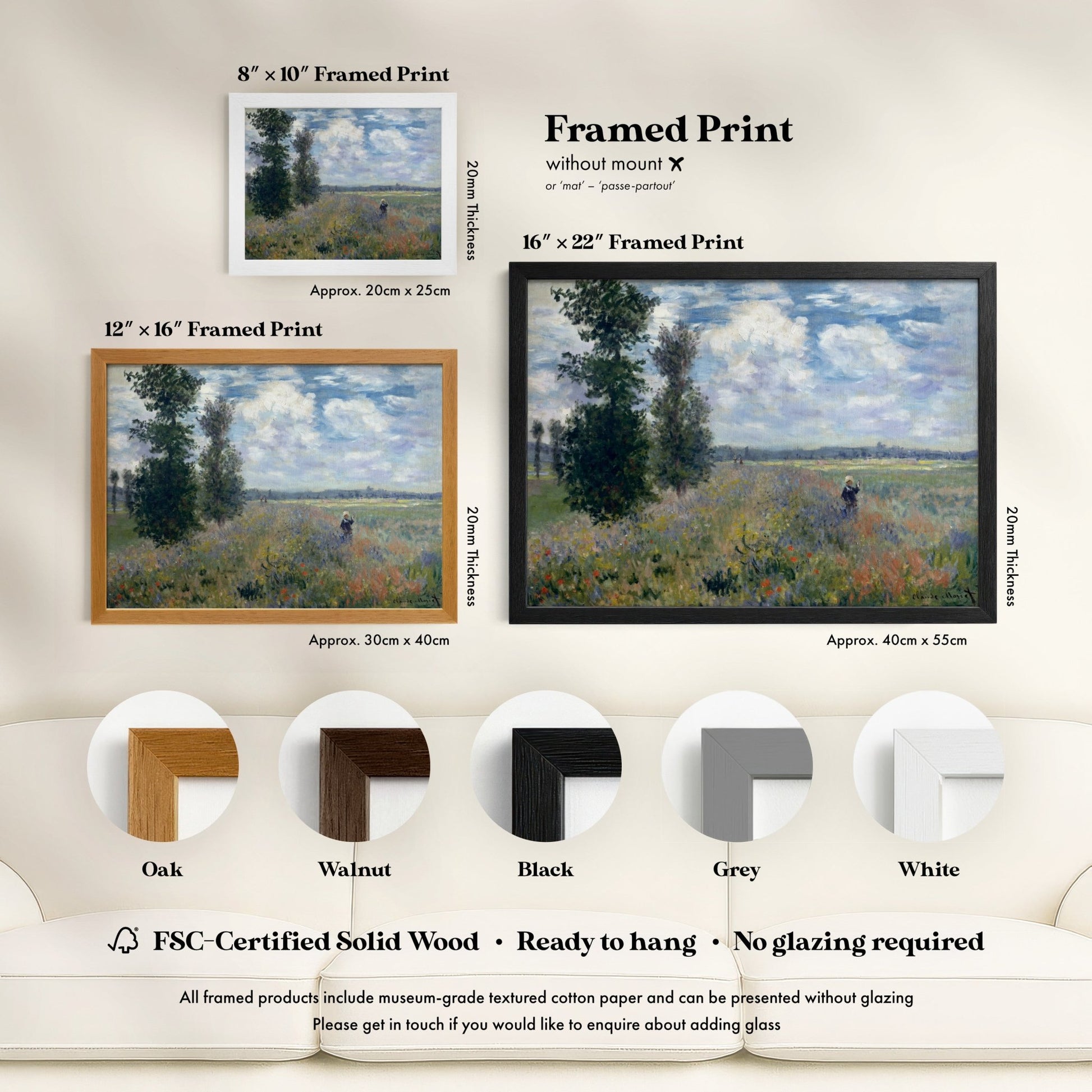 Claude Monet - Poppy Fields near Argenteuil | Art Prints | Pathos Studio