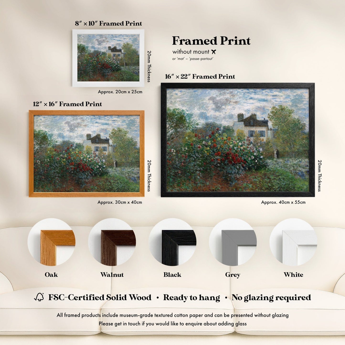 Claude Monet - The Artist's Garden in Argenteuil | Art Prints | Pathos Studio