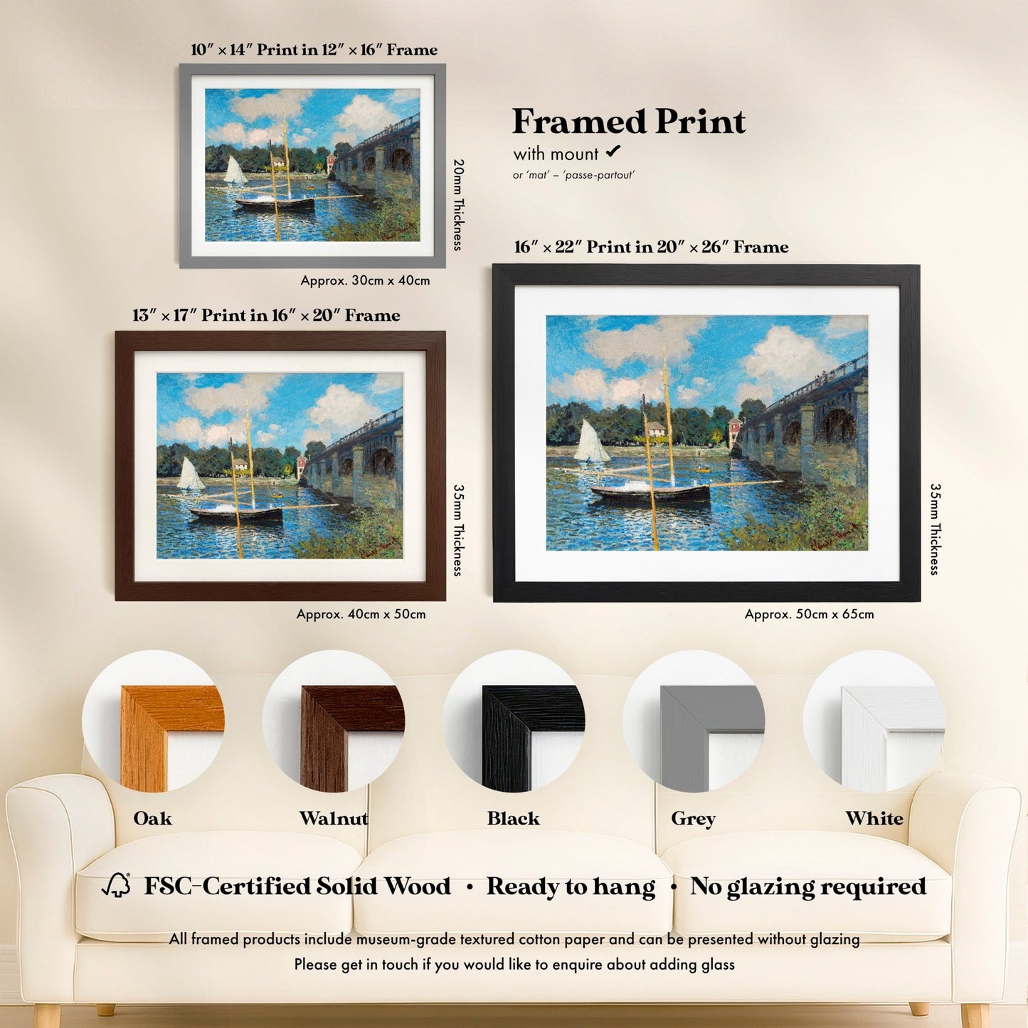 Claude Monet - The Bridge at Argenteuil | Art Prints | Pathos Studio