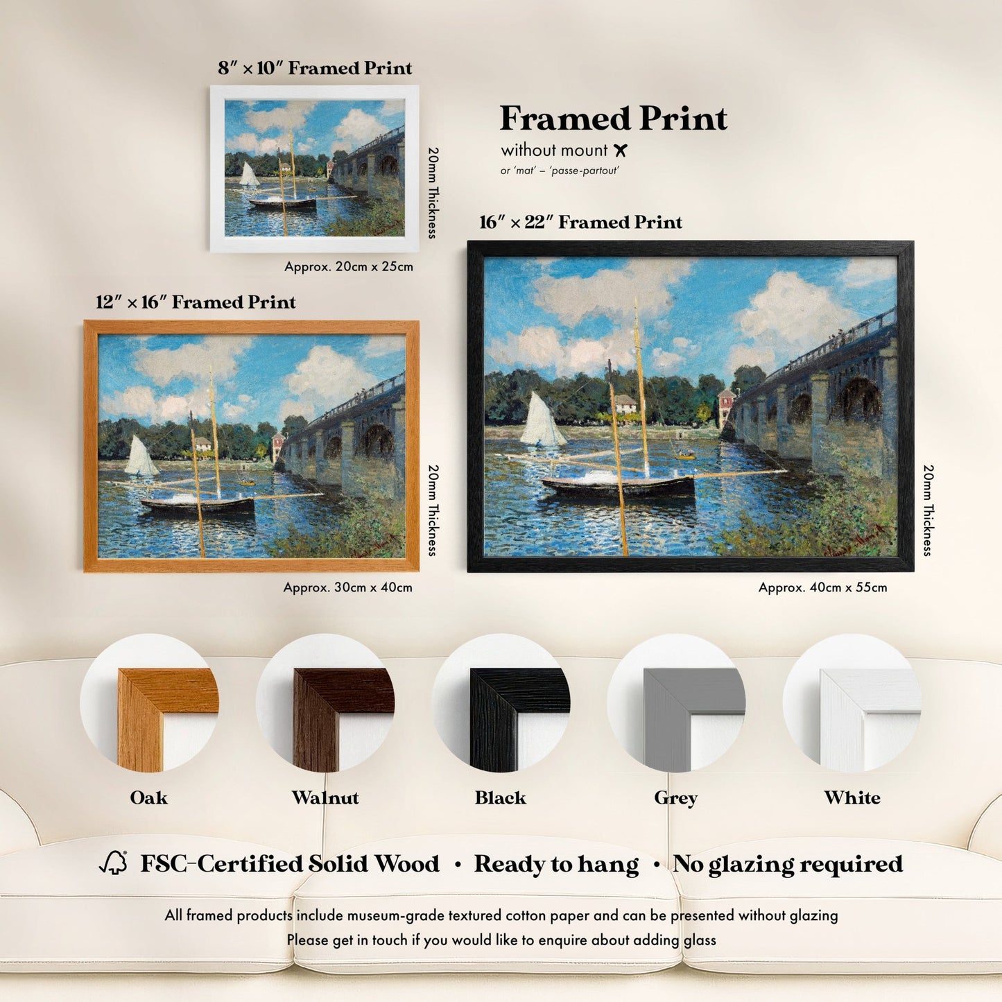 Claude Monet - The Bridge at Argenteuil | Art Prints | Pathos Studio