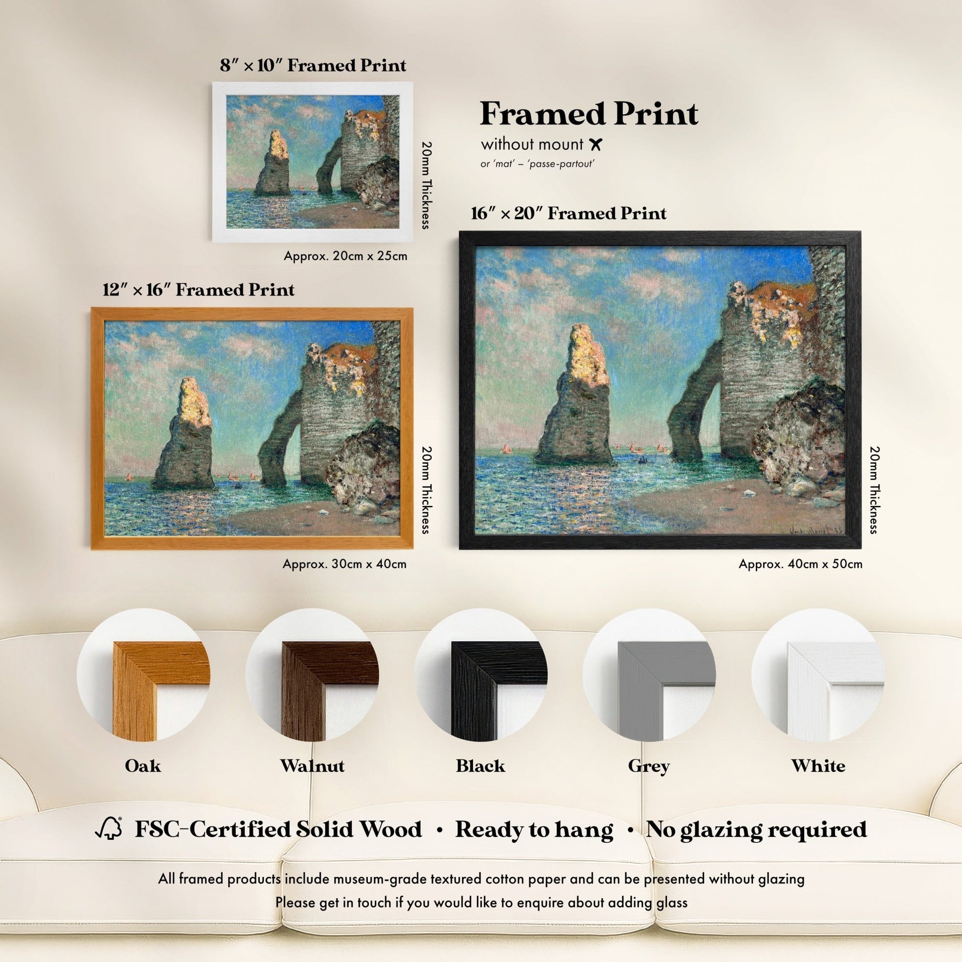 Claude Monet - The Cliffs at Etretat | Art Prints | Pathos Studio