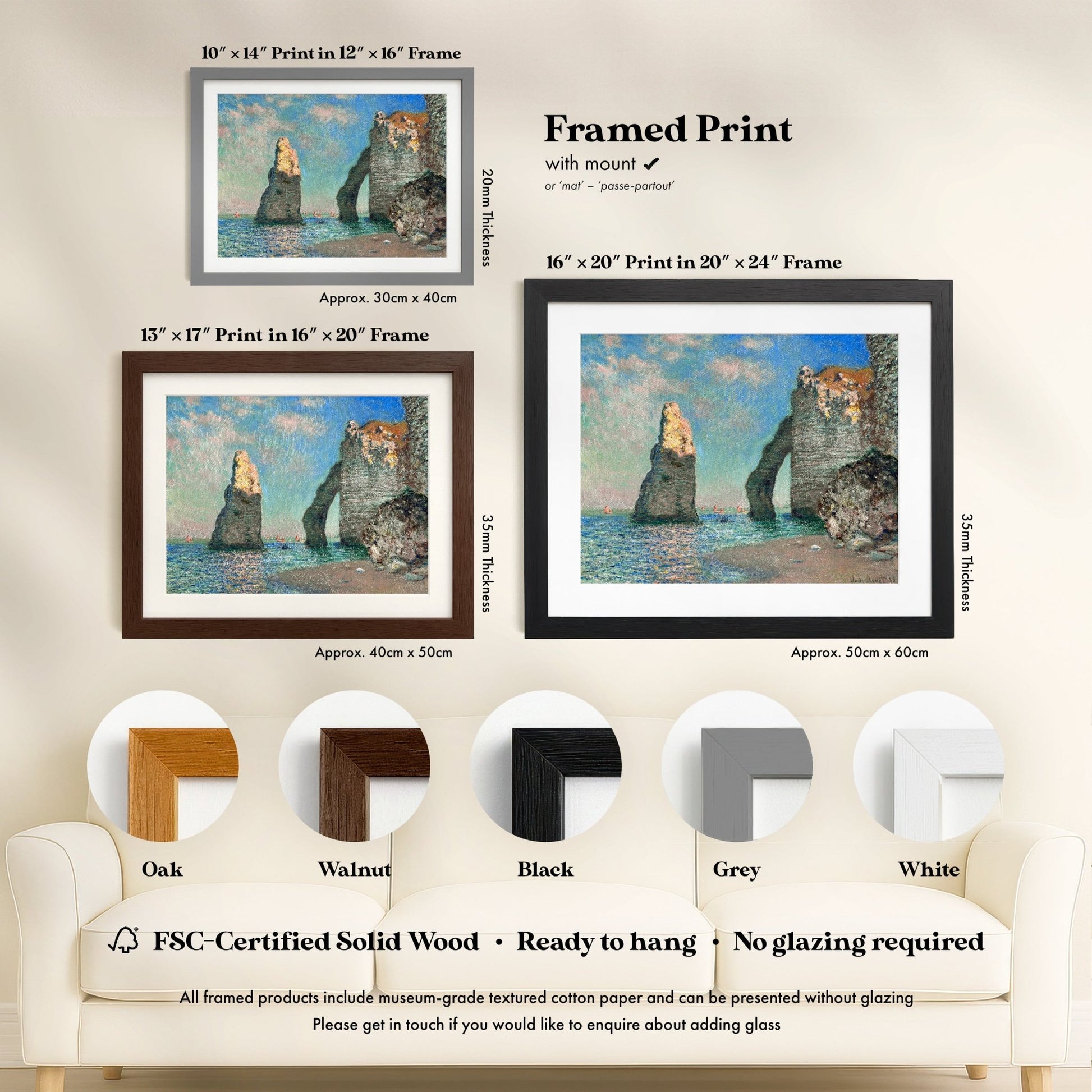 Claude Monet - The Cliffs at Etretat | Art Prints | Pathos Studio