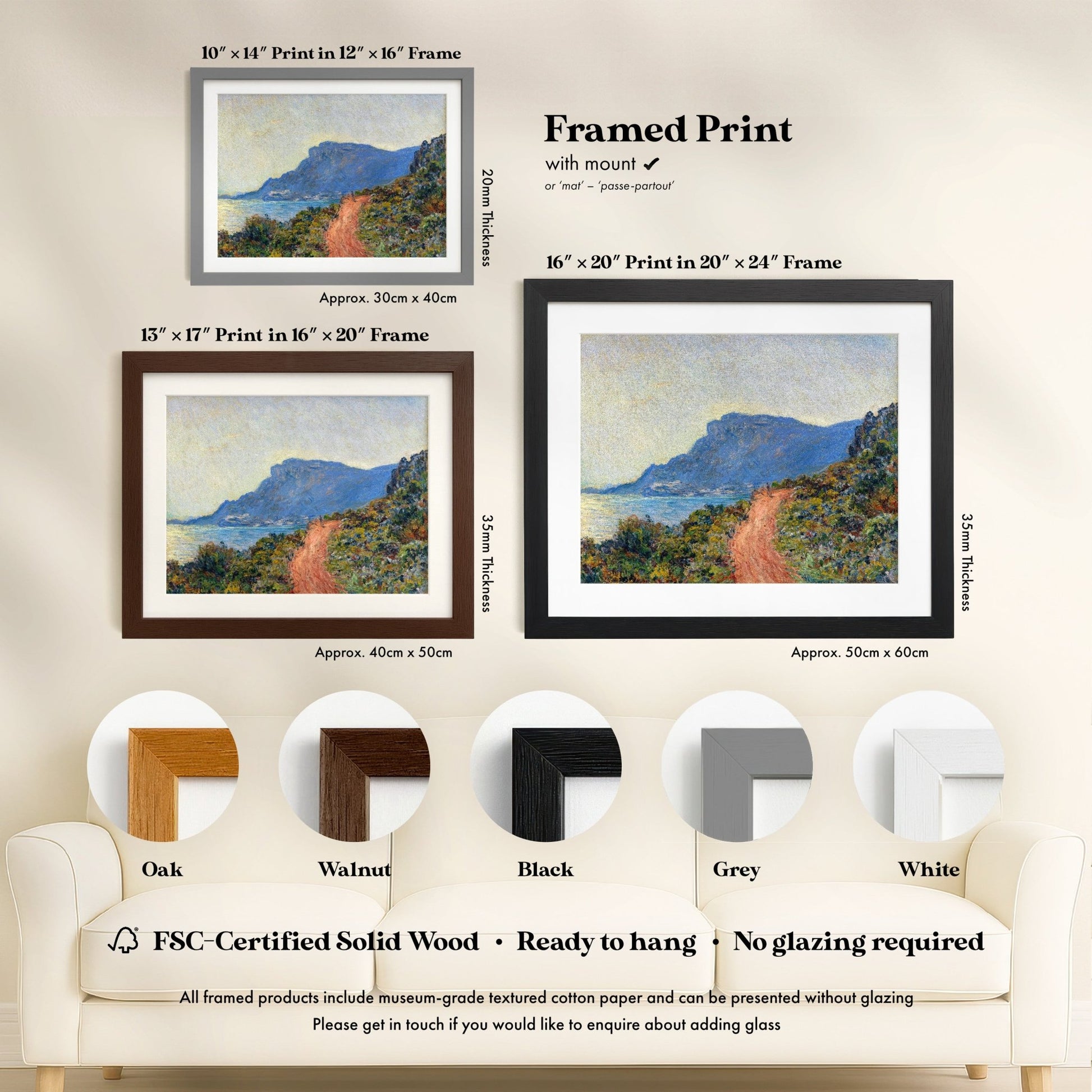 Claude Monet - The Corniche near Monaco | Art Prints | Pathos Studio