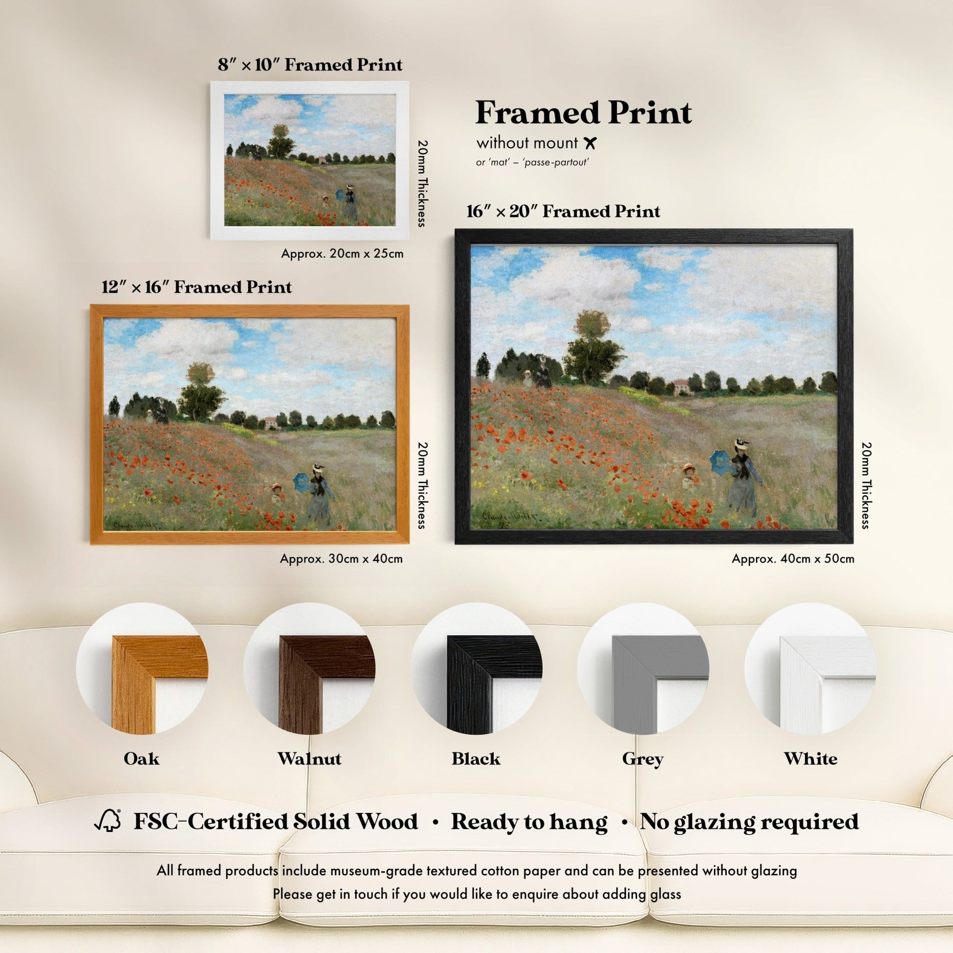 Claude Monet - The Poppy Field Near Argenteuil | Art Prints | Pathos Studio