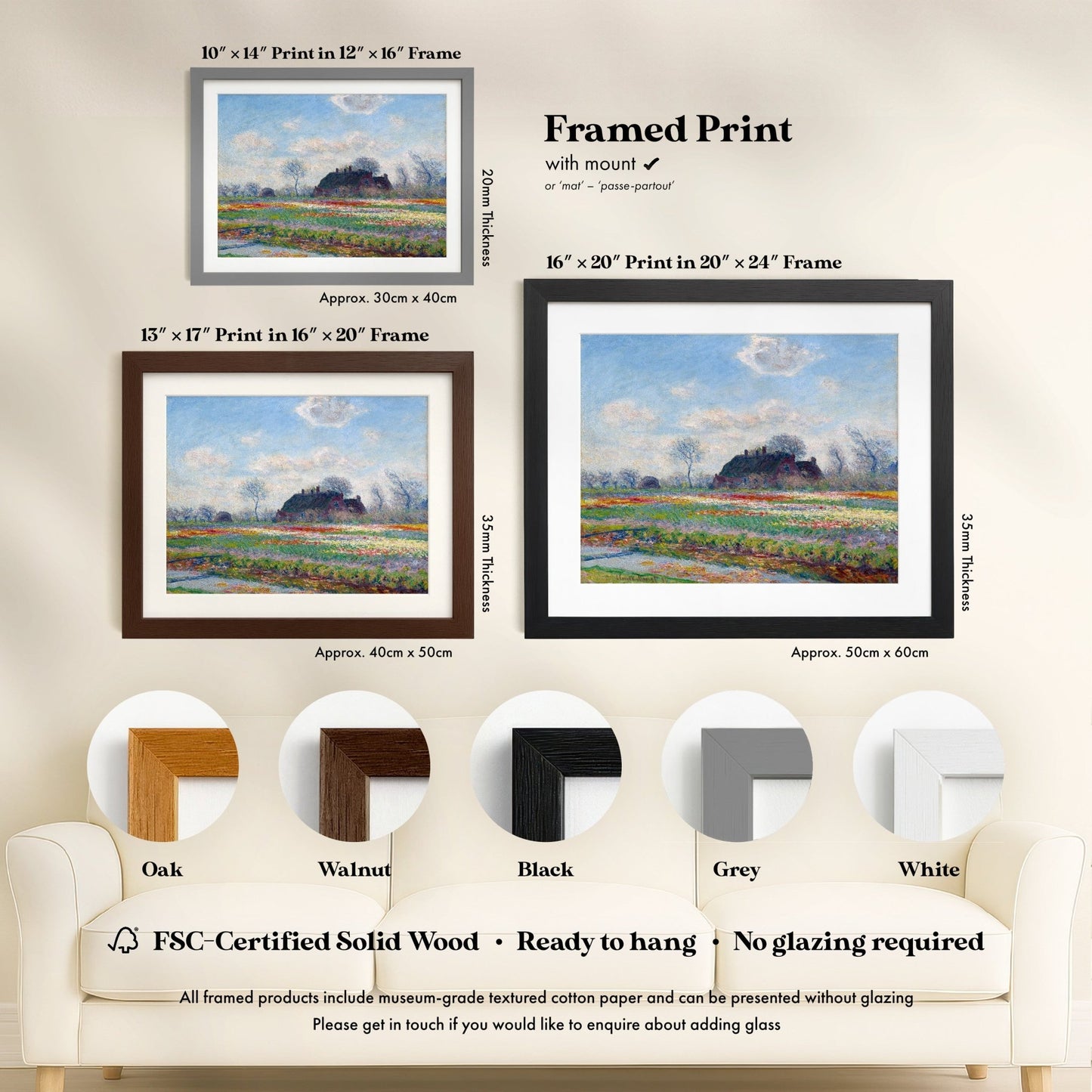 Claude Monet - Tulip Fields at Sassenheim | Art Prints | Pathos Studio