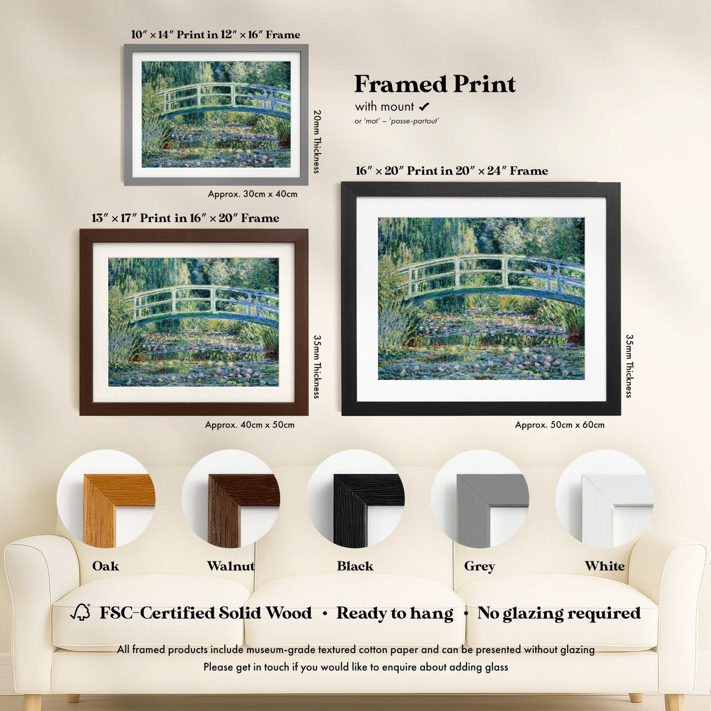 Claude Monet - Water Lilies And Japanese Bridge | Art Prints | Pathos Studio