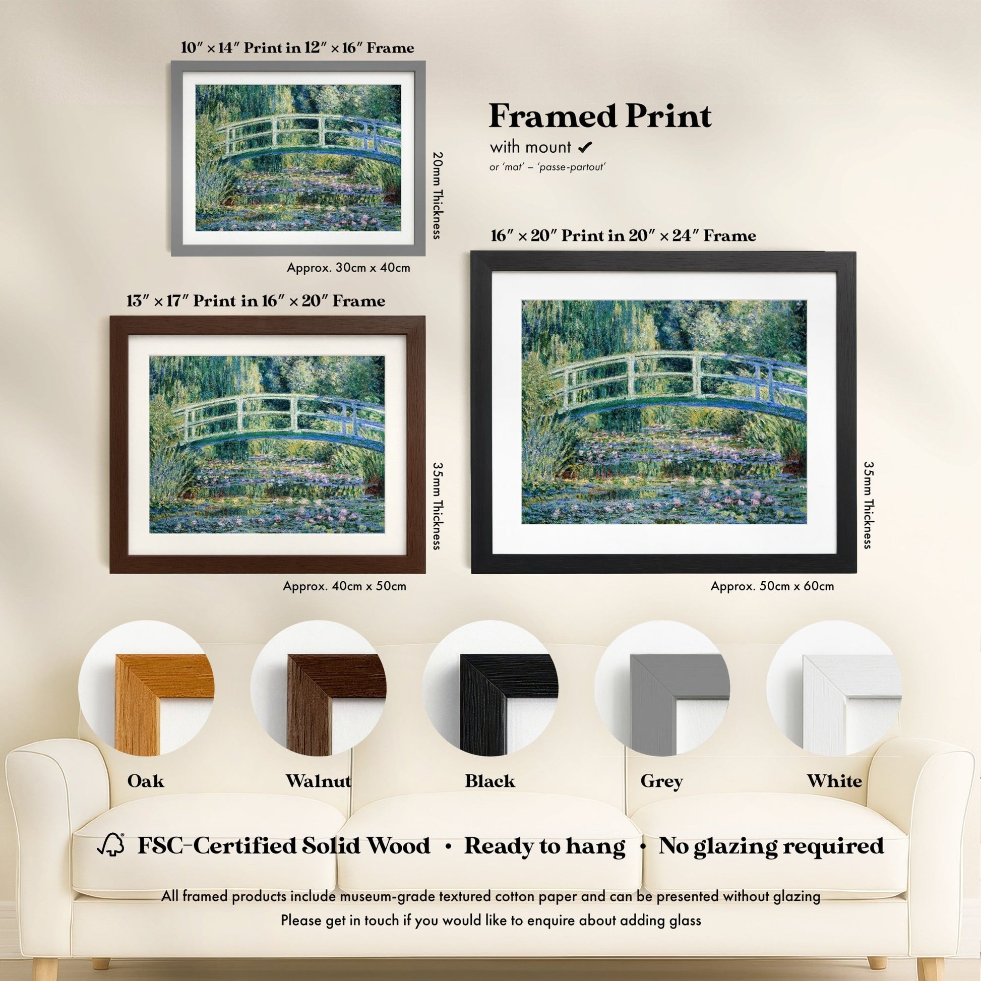 Claude Monet - Water Lilies And Japanese Bridge | Art Prints | Pathos Studio