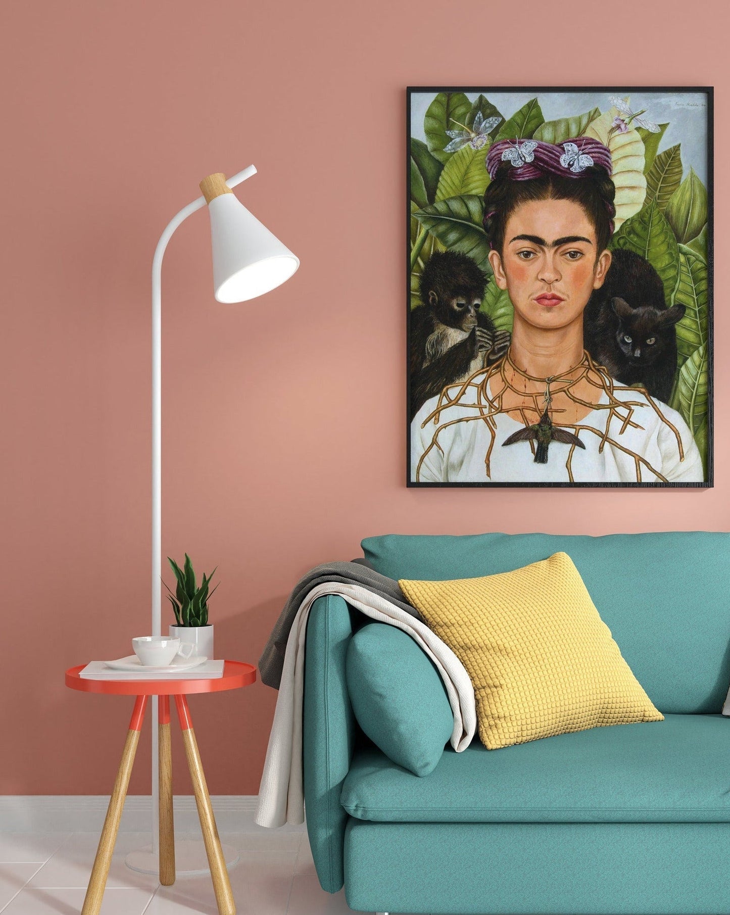 FRIDA KAHLO - Self - Portrait with Thorn Necklace & Hummingbird (Giclée Art Print) - Pathos Studio - Marketplace Listings