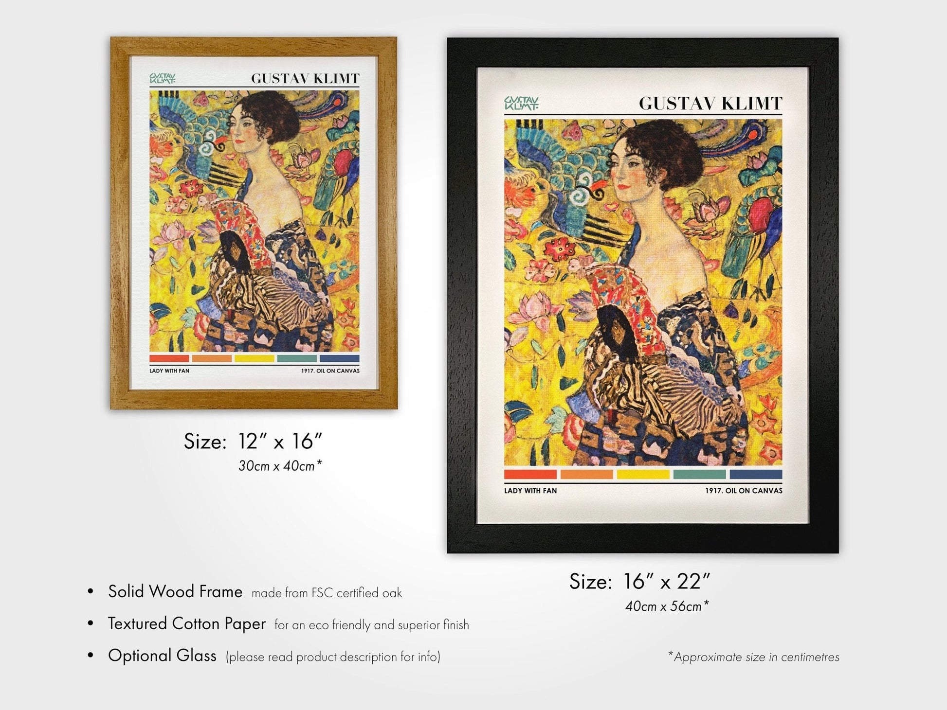 GUSTAV KLIMT - Lady With Fan (Color Palette Poster) - Pathos Studio - Art Prints