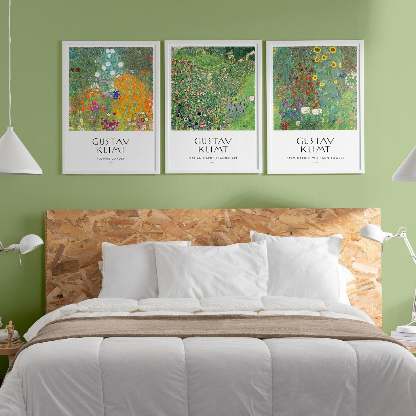 Gustav Klimt - Set Of 3 Flower Garden Posters - Pathos Studio - Art Print Sets