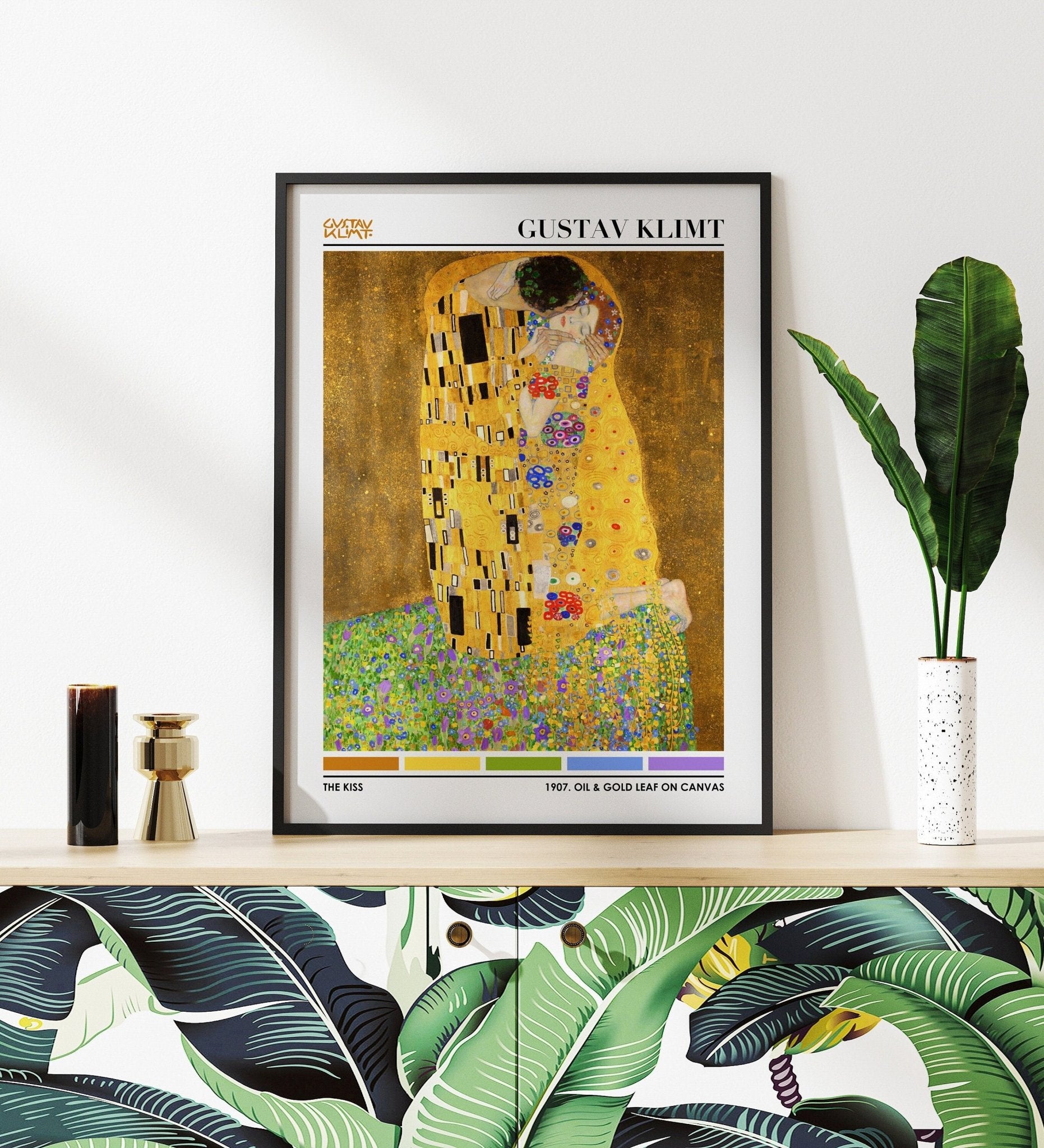 GUSTAV KLIMT - The Kiss (Color Palette Poster) - Pathos Studio - Art Prints