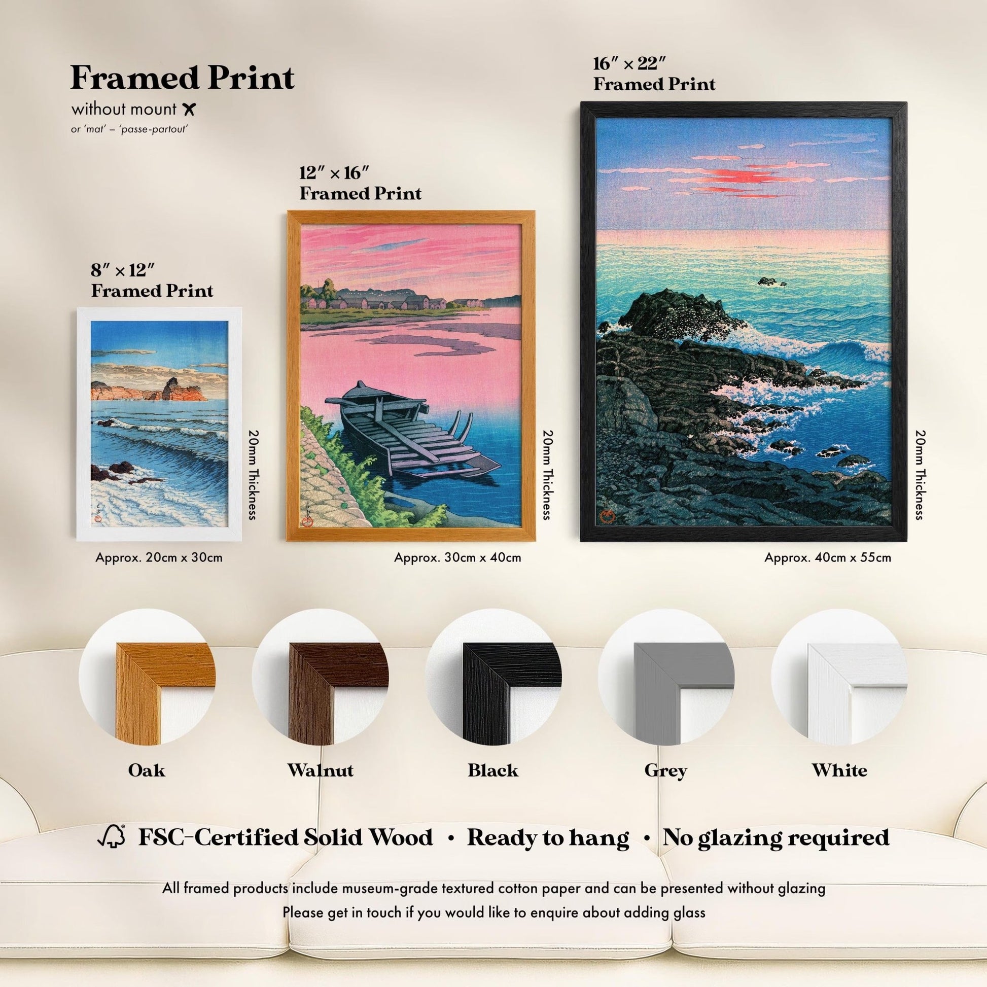 Hasui Kawase - Set of 3 Japanese Coastal Prints. | Art Print Sets | Pathos Studio
