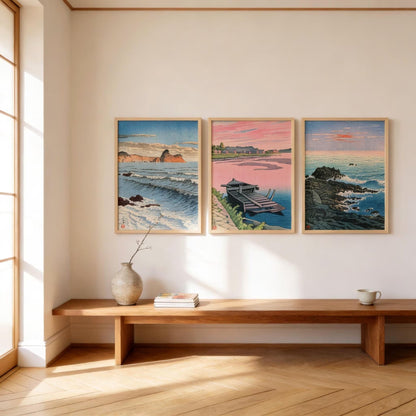 Hasui Kawase - Set of 3 Japanese Coastal Prints. | Art Print Sets | Pathos Studio