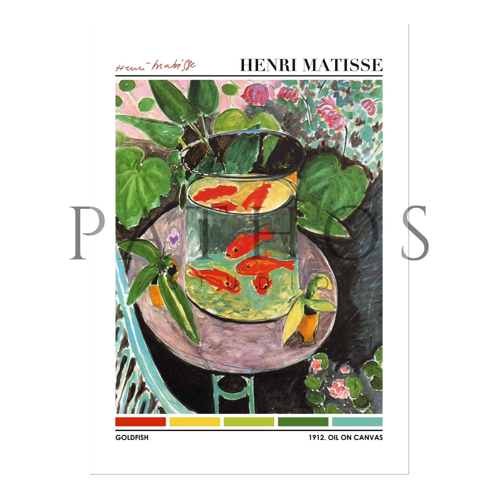 Henri Matisse - Goldfish (Color Palette Poster) | Art Prints | Pathos Studio
