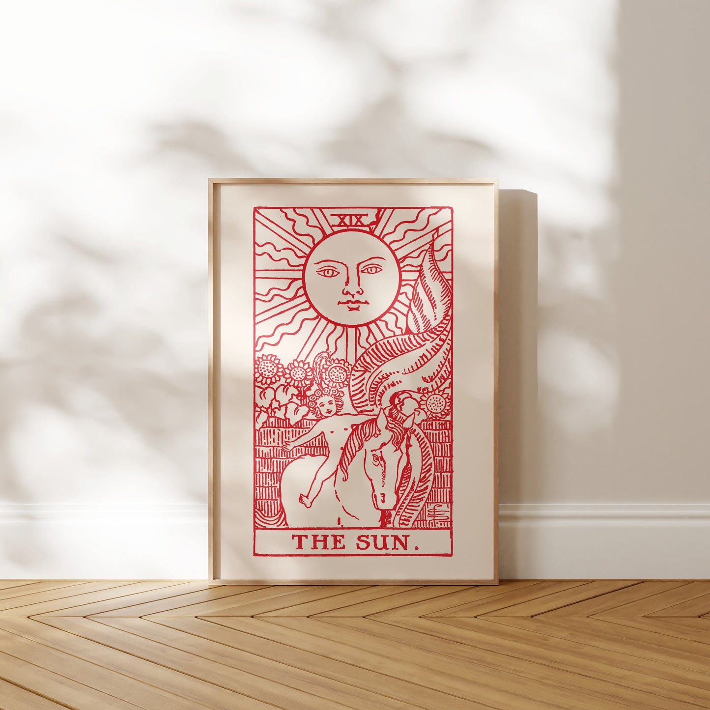 Set of 3 Tarot Prints: The Sun, Moon & Star (Red)