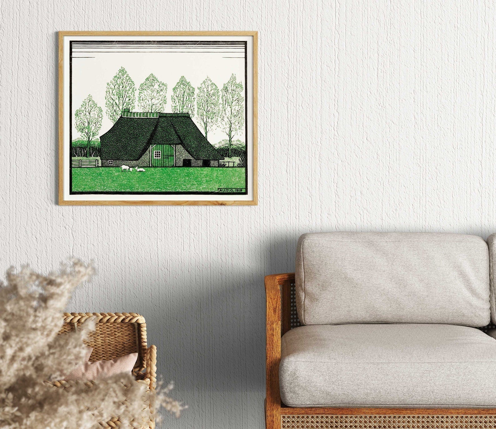 JULIE DE GRAAG - Farmhouse With Thatched Roof (Giclée Art Print) - Pathos Studio - Marketplace Listings