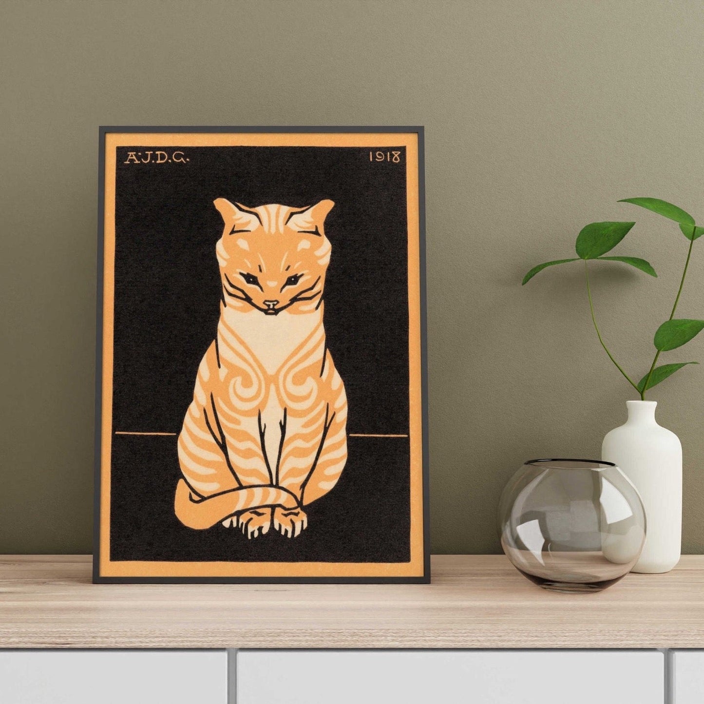 JULIE DE GRAAG - Sitting Cat 1 (Giclée Art Print) - Pathos Studio - Marketplace Listings