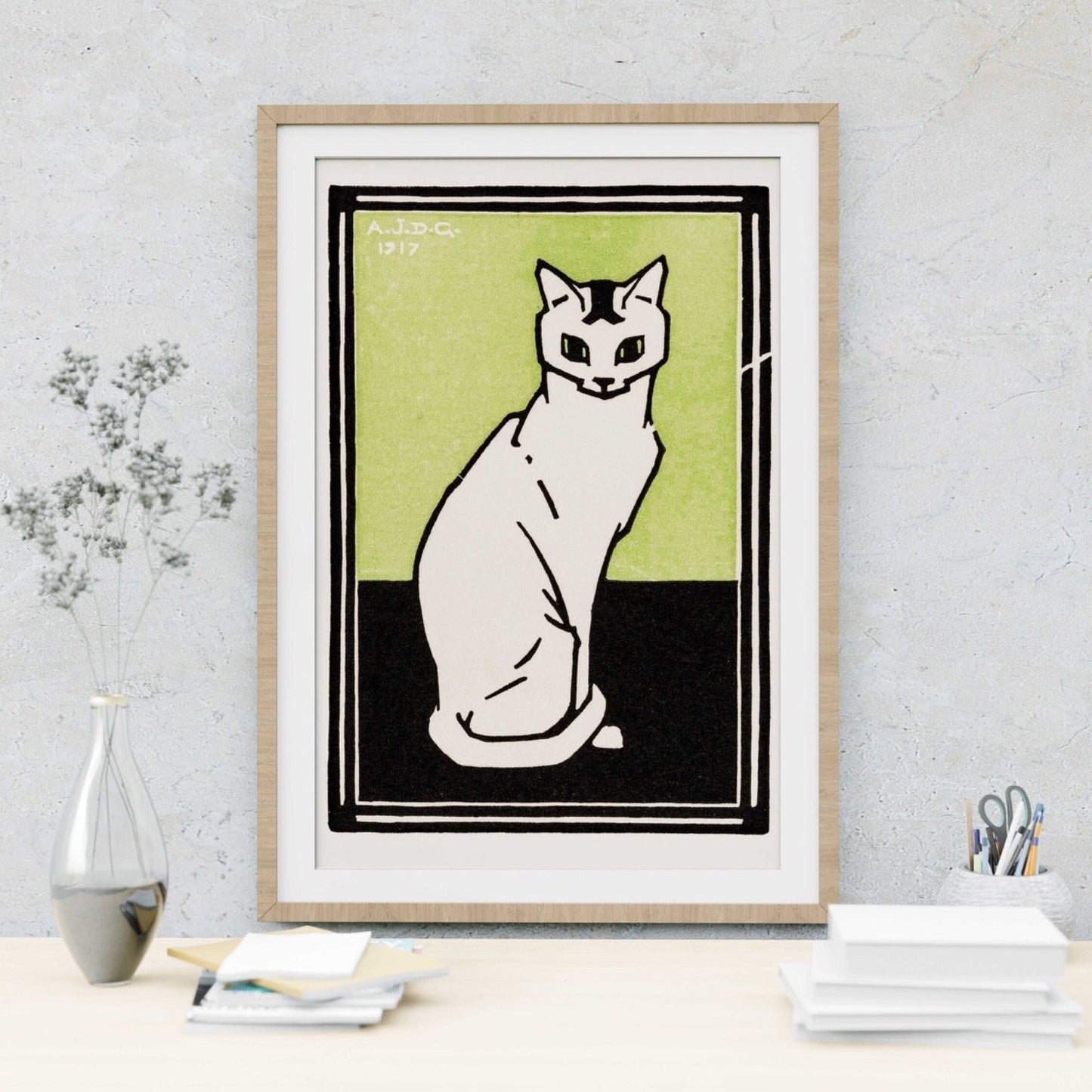 JULIE DE GRAAG - Sitting Cat 3 (Giclée Art Print) - Pathos Studio - Marketplace Listings