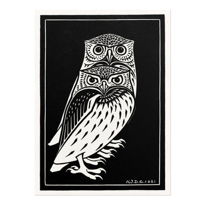 JULIE DE GRAAG - Two Owls (Giclée Art Print) - Pathos Studio - Marketplace Listings