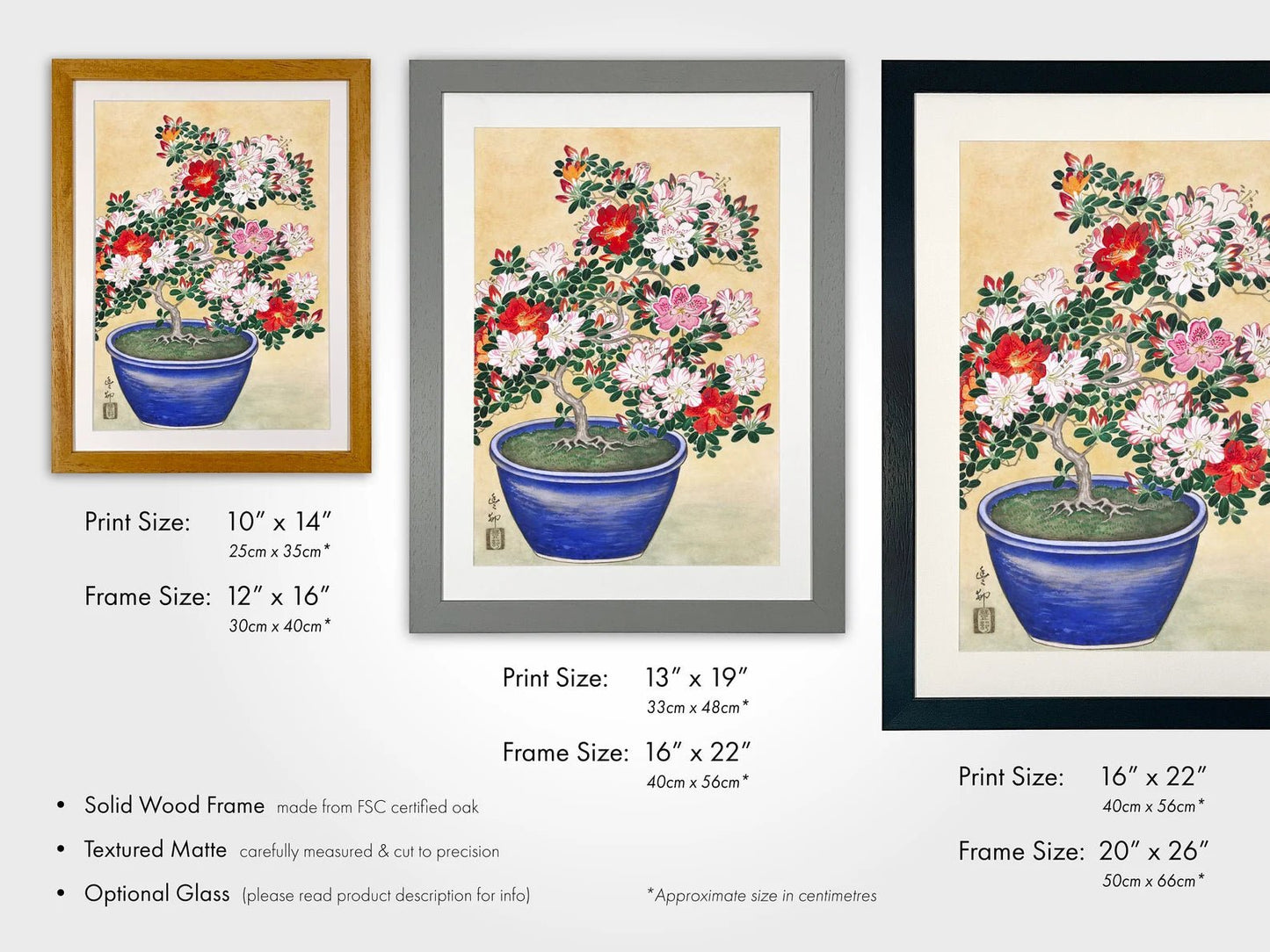 OHARA KOSON - Blooming Azalea in Blue Pot - Pathos Studio - Art Prints