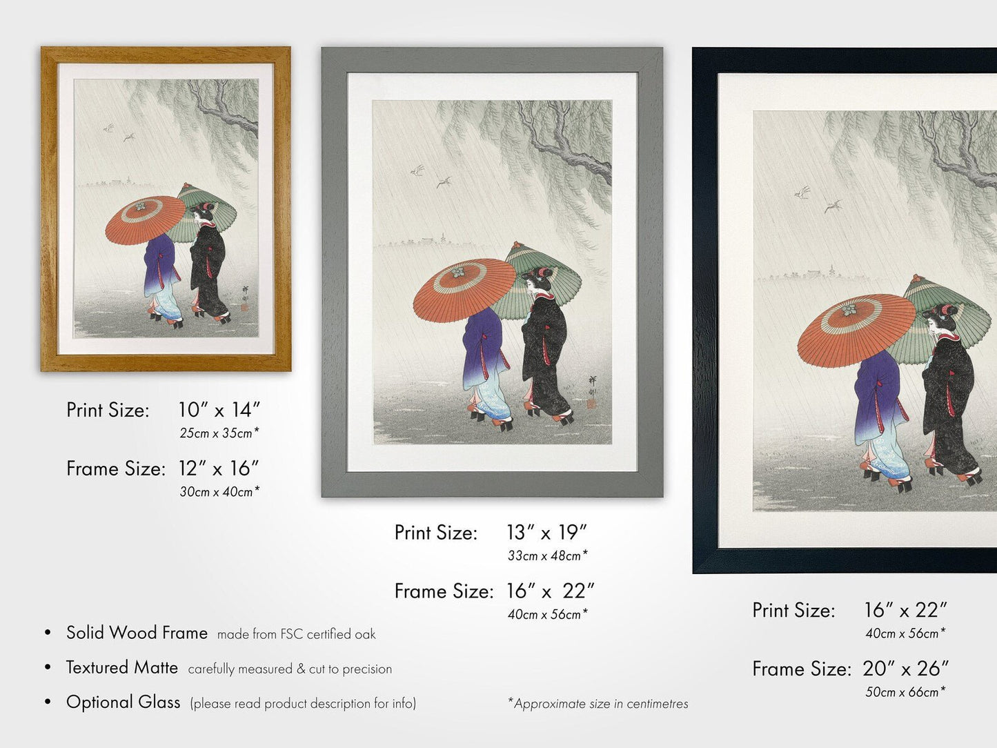 OHARA KOSON - Two Women In The Rain - Pathos Studio - Art Prints