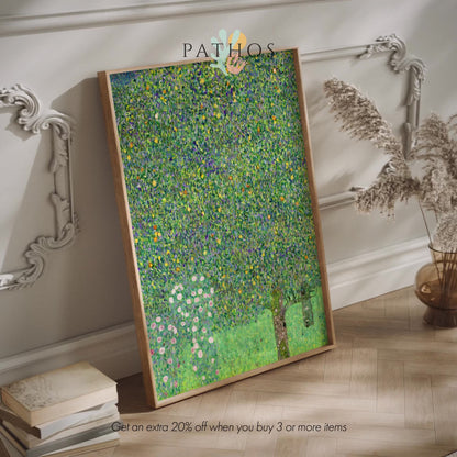 Rosiers sous les arbres