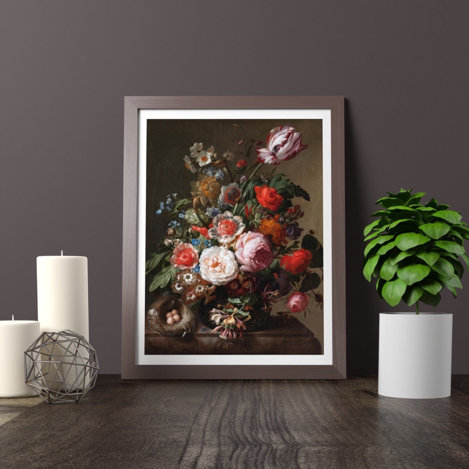 RACHEL RUYSCH - Flowers In A Vase With A Bird's Nest (Giclée Art Print) - Pathos Studio - Marketplace Listings