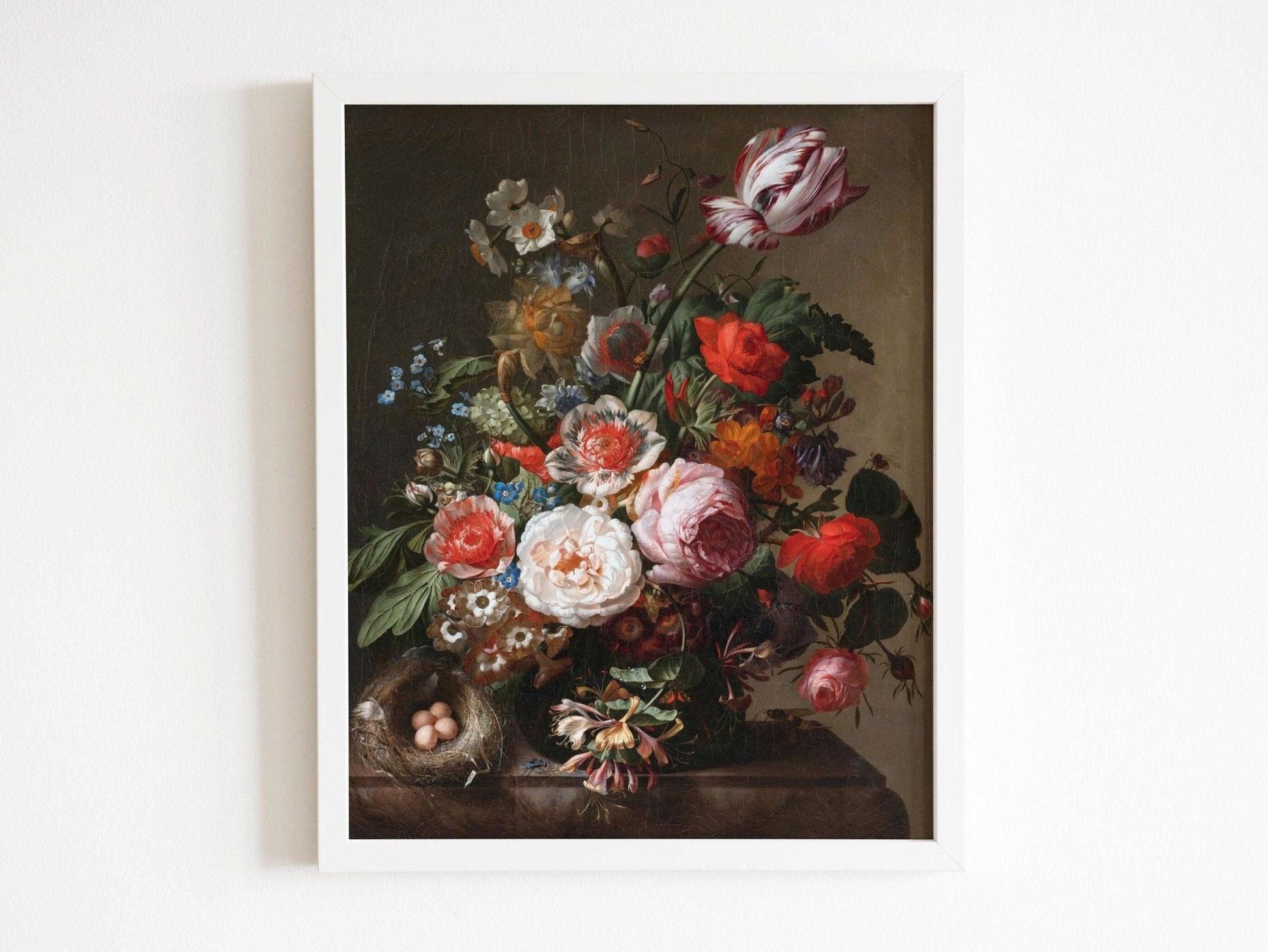 RACHEL RUYSCH - Flowers In A Vase With A Bird's Nest (Giclée Art Print) - Pathos Studio - Marketplace Listings