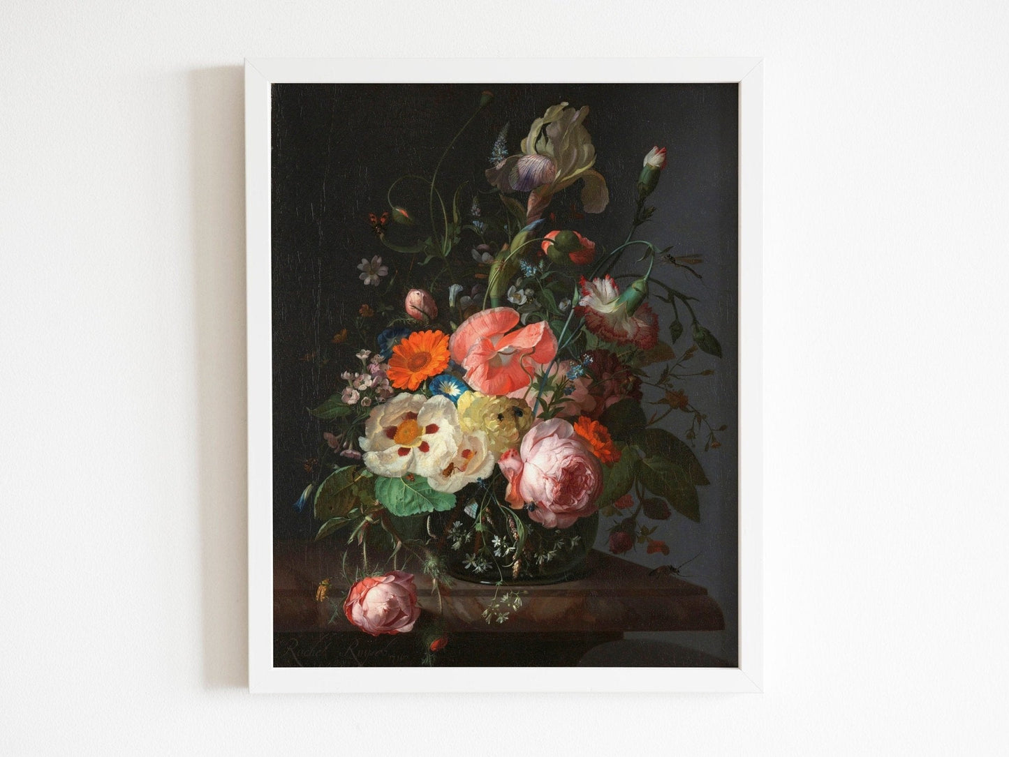 RACHEL RUYSCH - Still Life With Flowers On A Marble Tabletop (Giclée Art Print) - Pathos Studio - Marketplace Listings