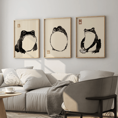 Set of 3 Japanese Frog Prints - Pathos Studio - Art Print Sets