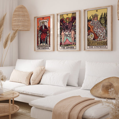 Set of 3 Tarot Card Prints: The Emperor, The Lovers & The Empress - Pathos Studio - Art Print Sets