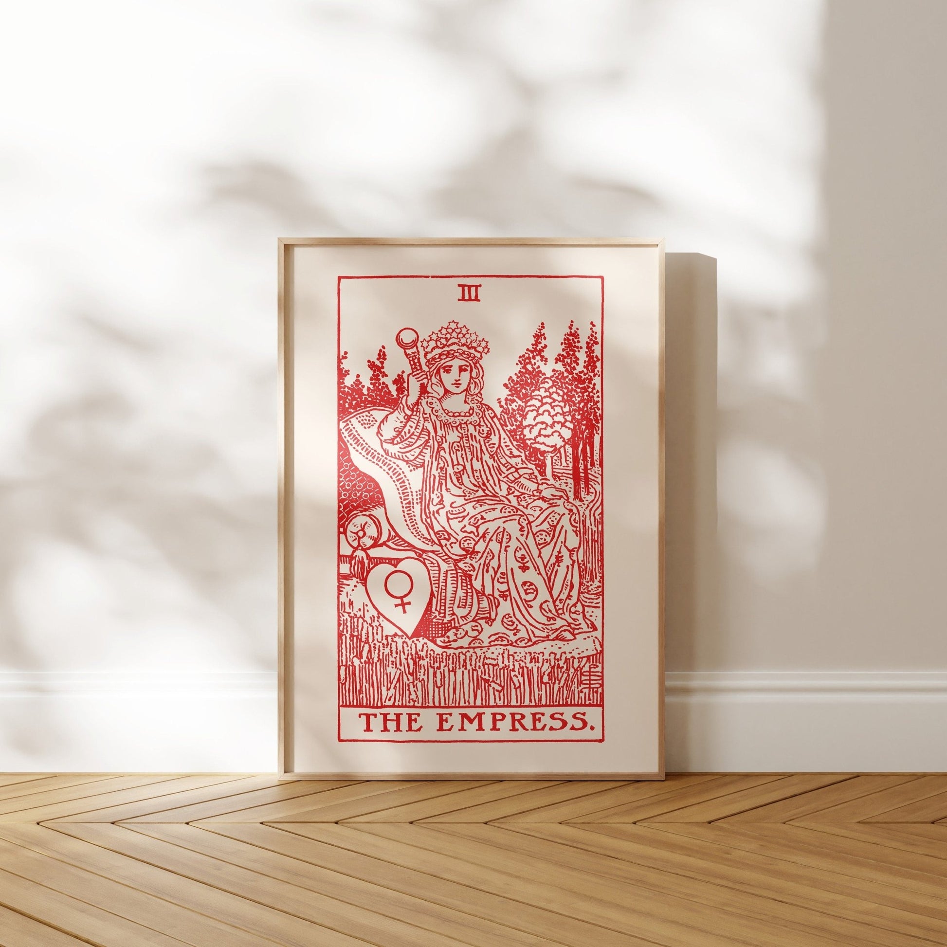 Set of 3 Tarot Prints: Emperor, Lovers & Empress (Red) - Pathos Studio - Art Print Sets