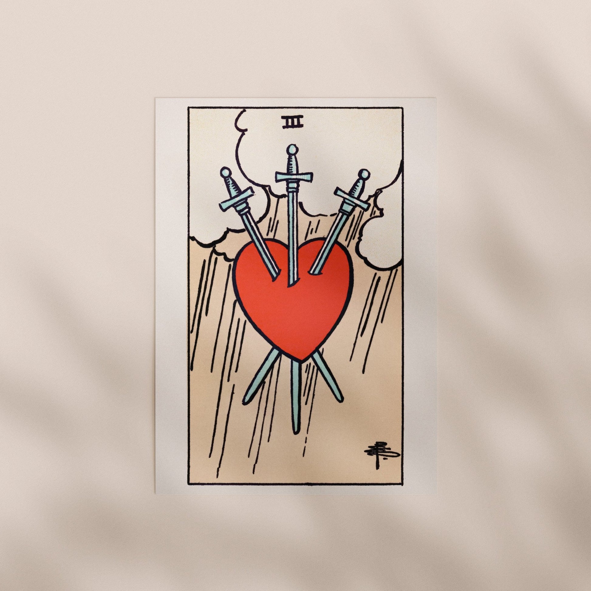 Tarot Art - 3 of Swords | Art Prints | Pathos Studio