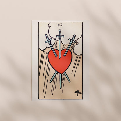 Tarot Art - 3 of Swords | Art Prints | Pathos Studio