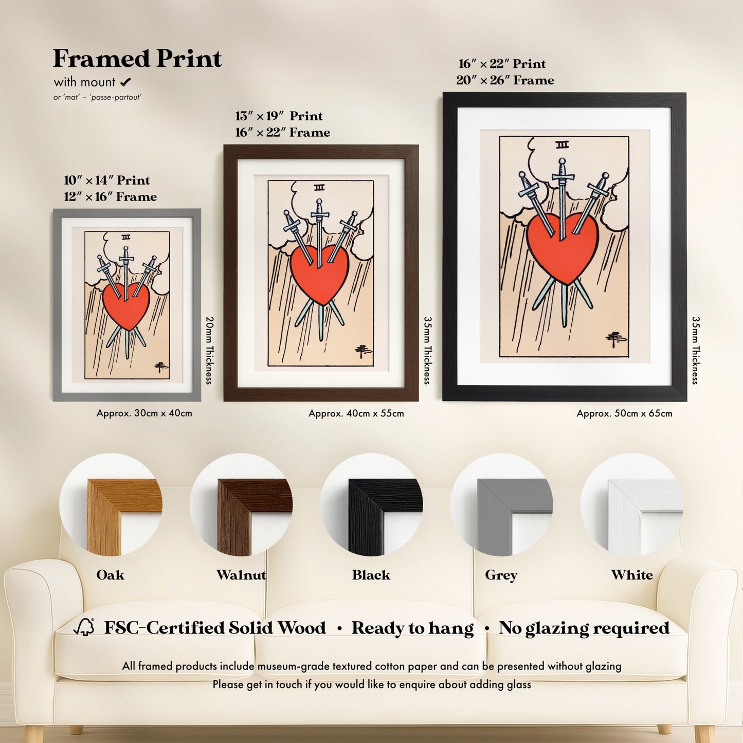 Tarot Art - 3 of Swords | Art Prints | Pathos Studio